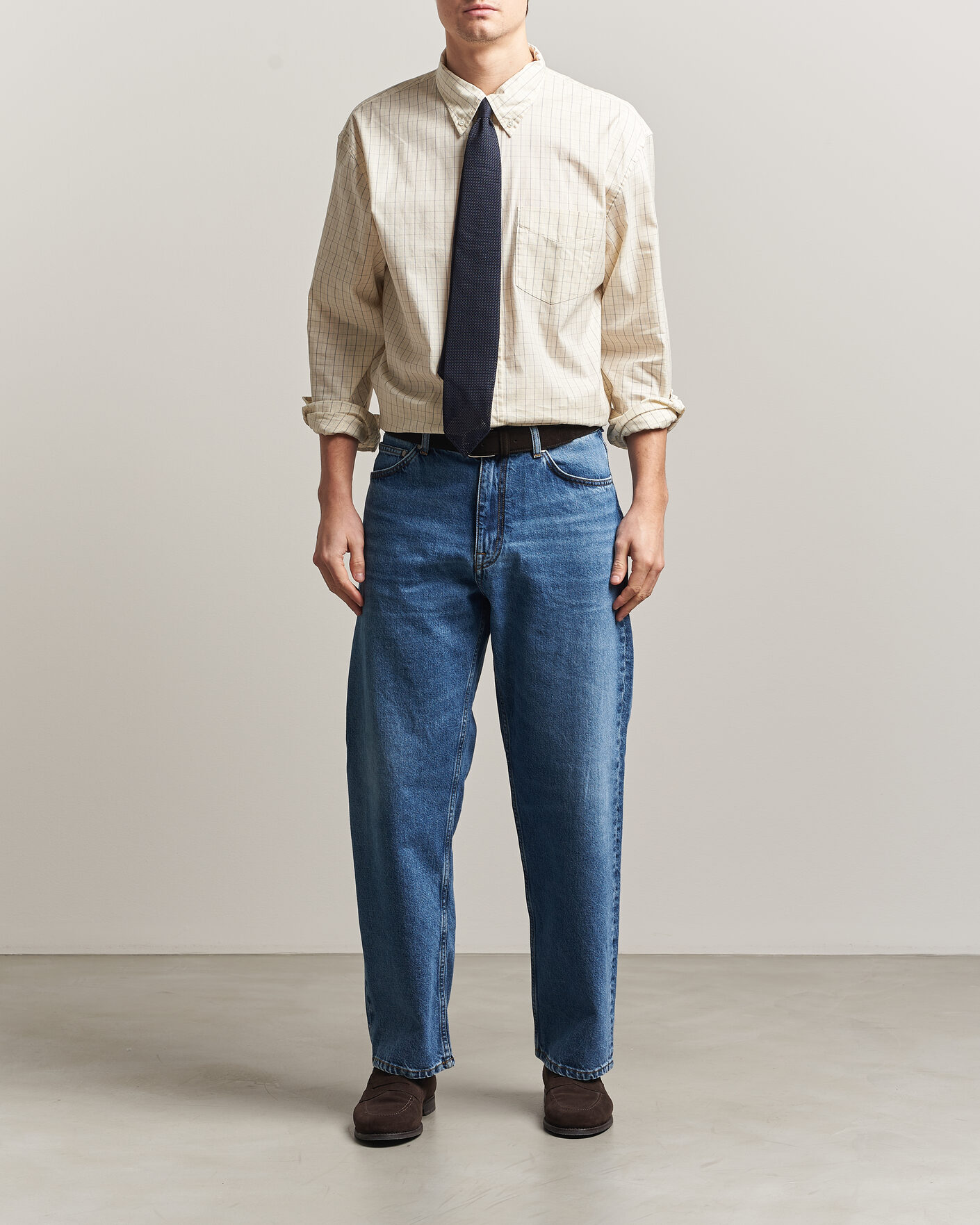Herren | Hemden | GANT | Relaxed Fit Dreamy Oxford Checked Shirt Creamed White