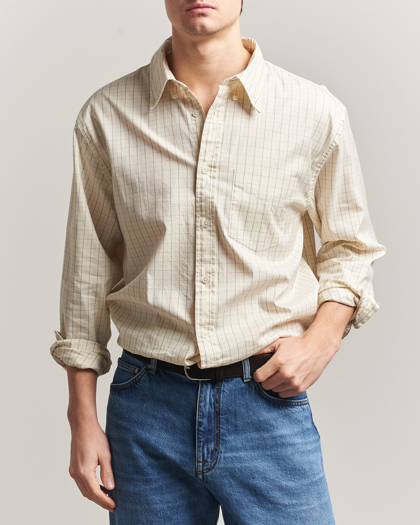 Herren | Hemden | GANT | Relaxed Fit Dreamy Oxford Checked Shirt Creamed White