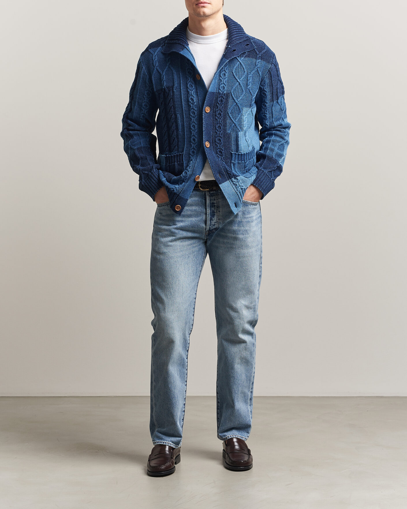 Herren | Pullover | GANT | Indigo Cotton Cable Cardigan Rich Navy