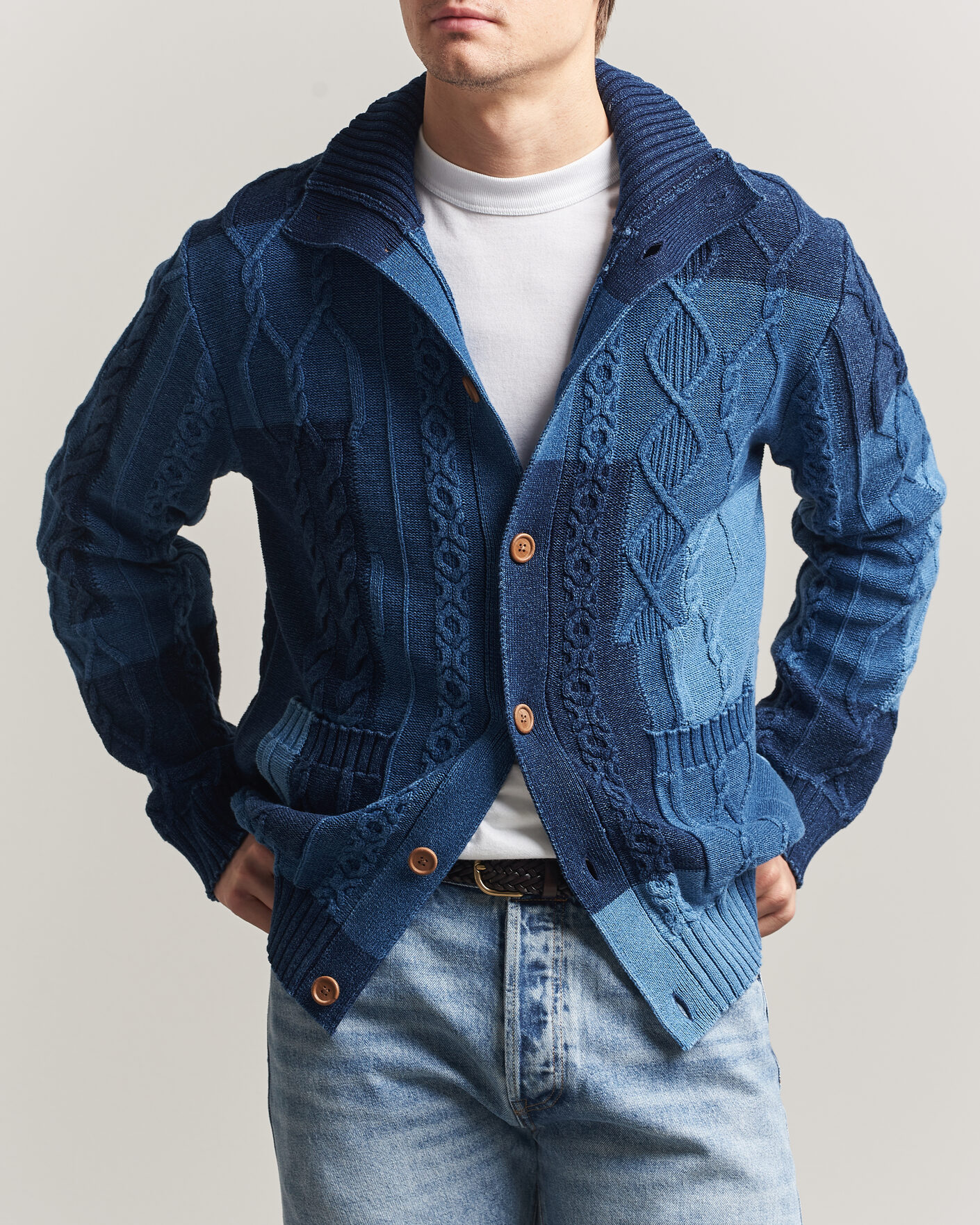 Herren | Pullover | Gant | Indigo Cotton Cable Cardigan Rich Navy