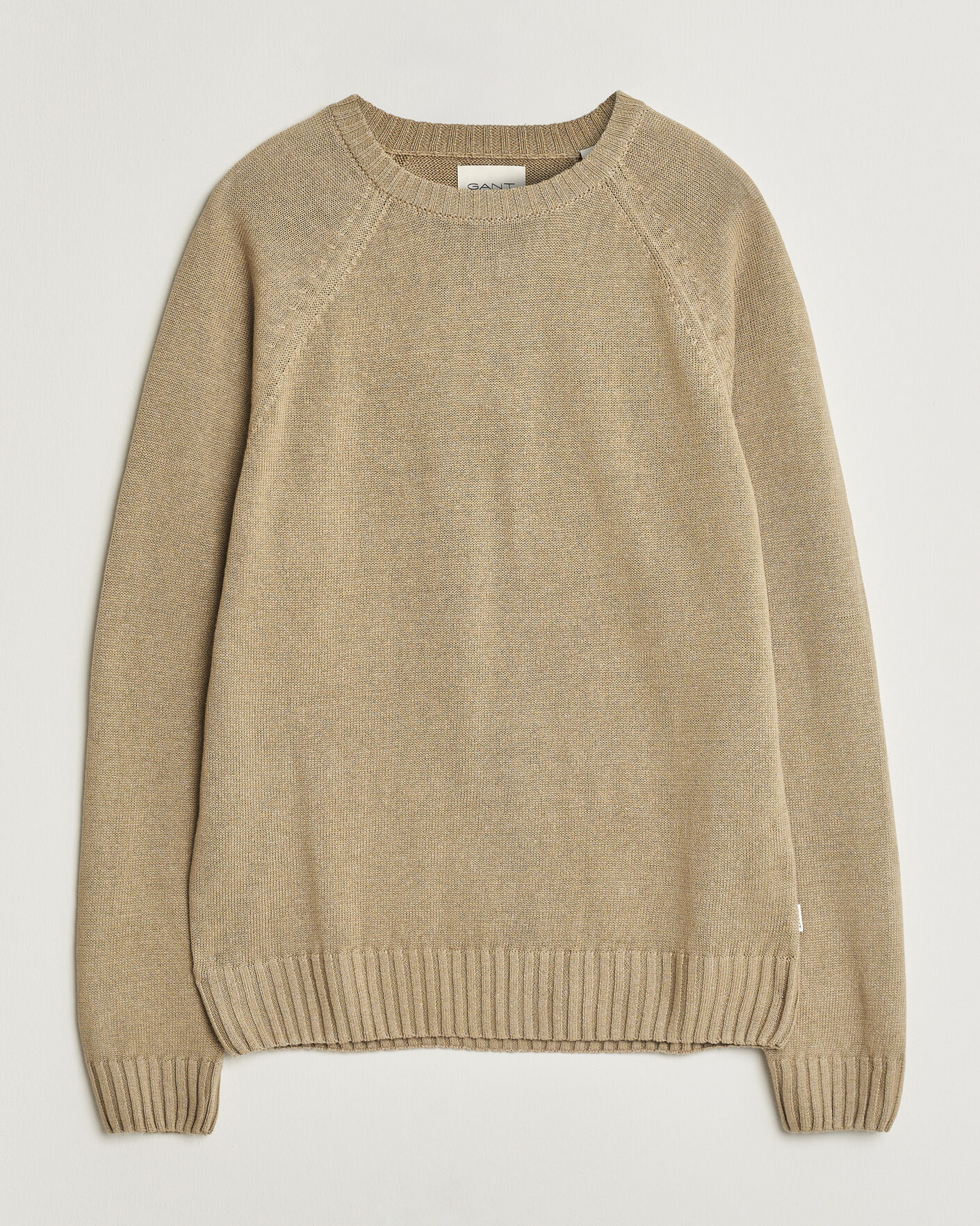Herren | Pullover | Gant | Linen/Cotton Crew Neck Sweater Dark Khaki