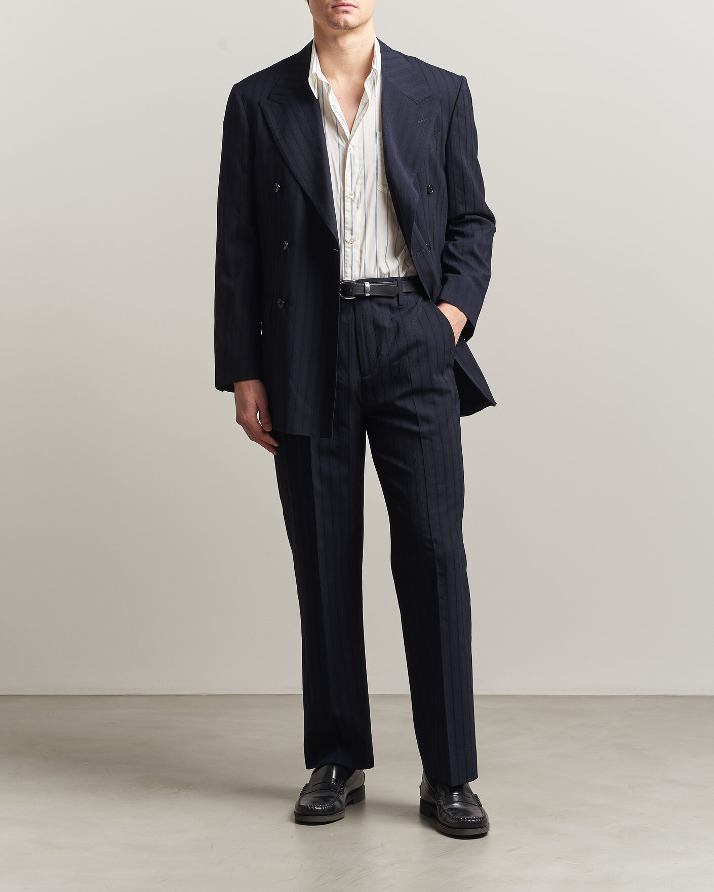 Herren | Hosen | Gant | Tonal Pinstriped Suit Pants Evening Blue
