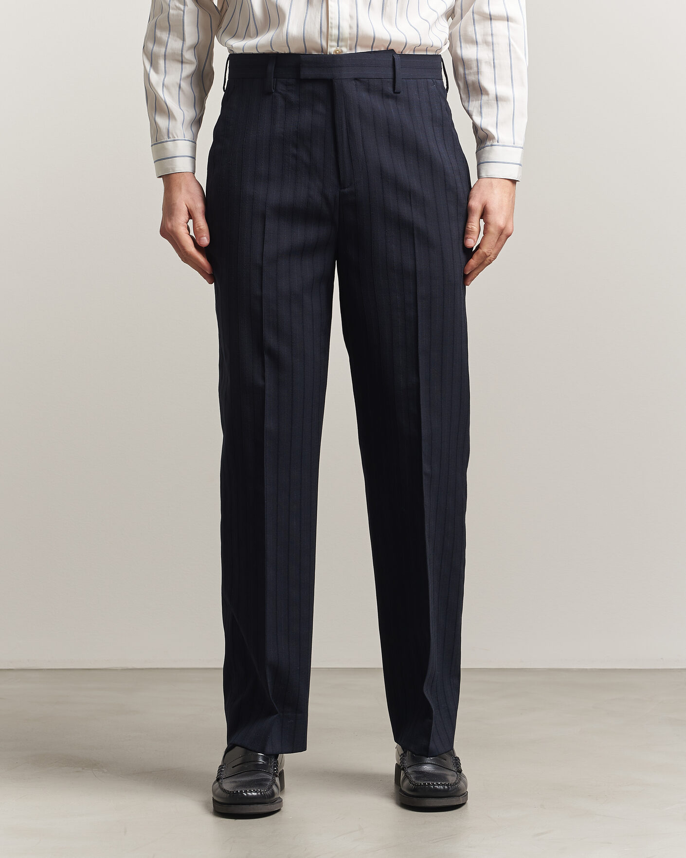 Herren | Hosen | Gant | Tonal Pinstriped Suit Pants Evening Blue
