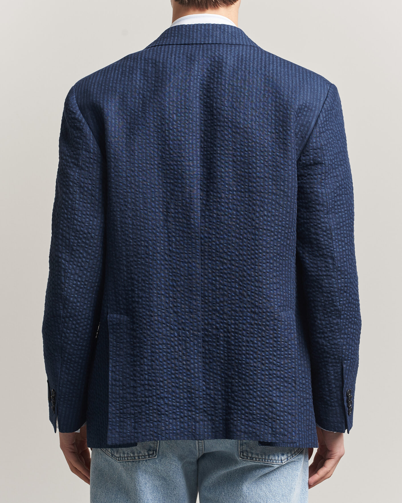 Herren | Sakkos | Gant | Linen Indigo Seersucker Blazer Bid Blue