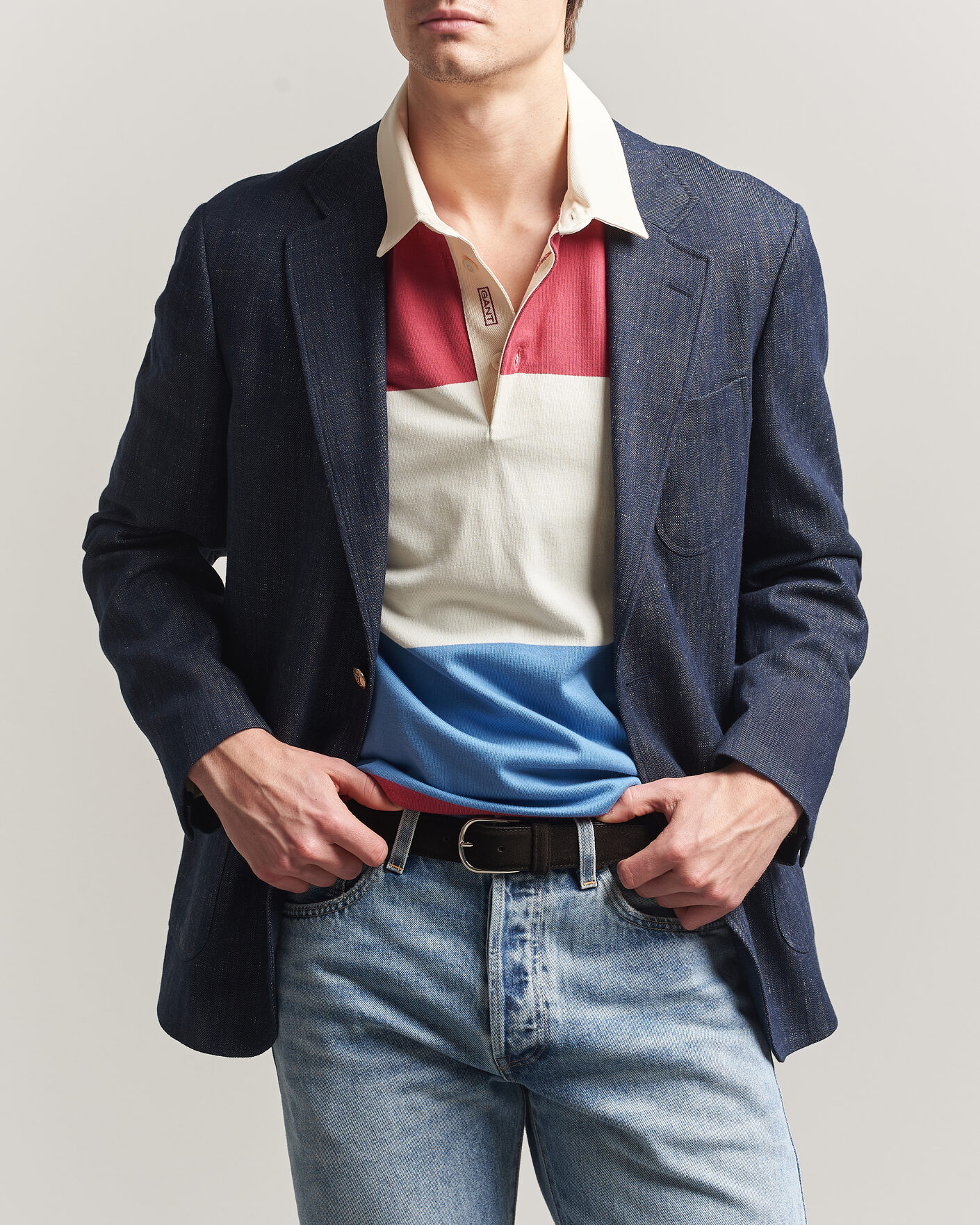 Herren | Sakkos | Gant | Cotton Indigo Club Blazer Dark Blue Raw