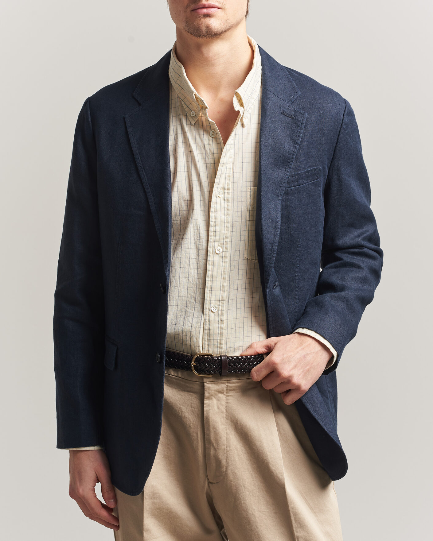 Herren | Sakkos | GANT | Garment Dyed Linen Blazer Evening Blue