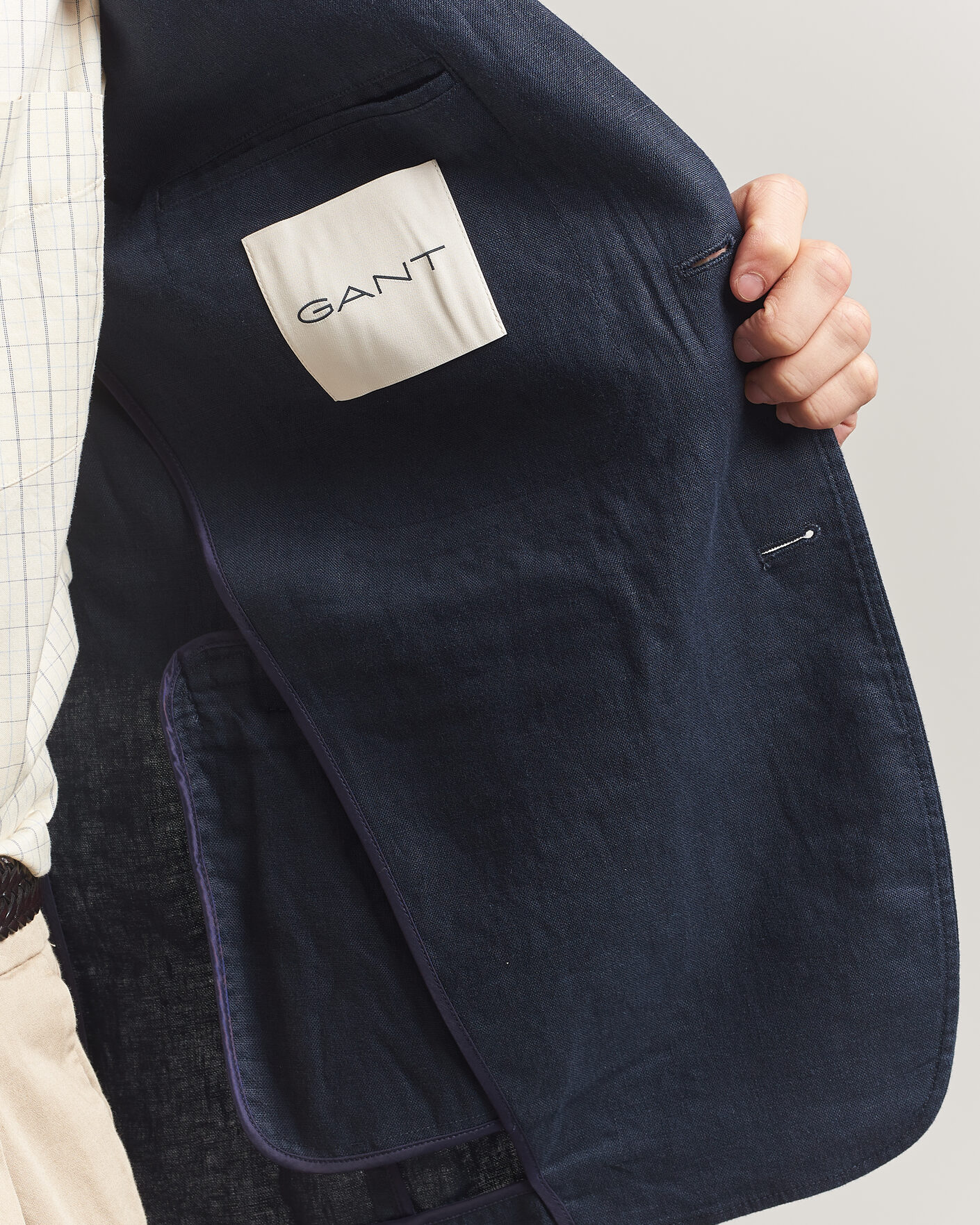 Herren | Sakkos | GANT | Garment Dyed Linen Blazer Evening Blue