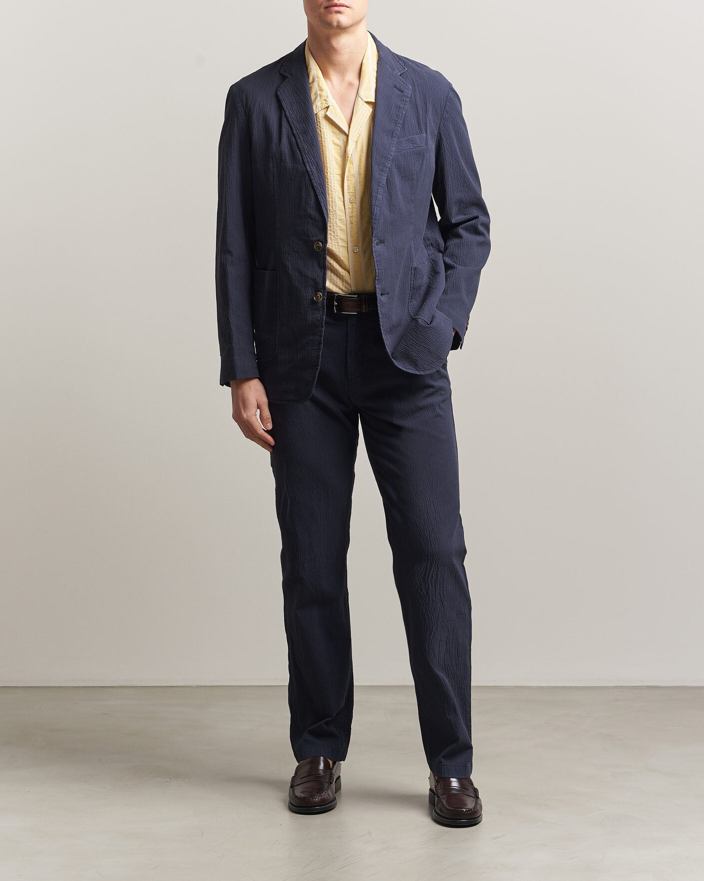 Herren | Sakkos | Gant | Garment Dyed Seersucker Blazer Evening Blue