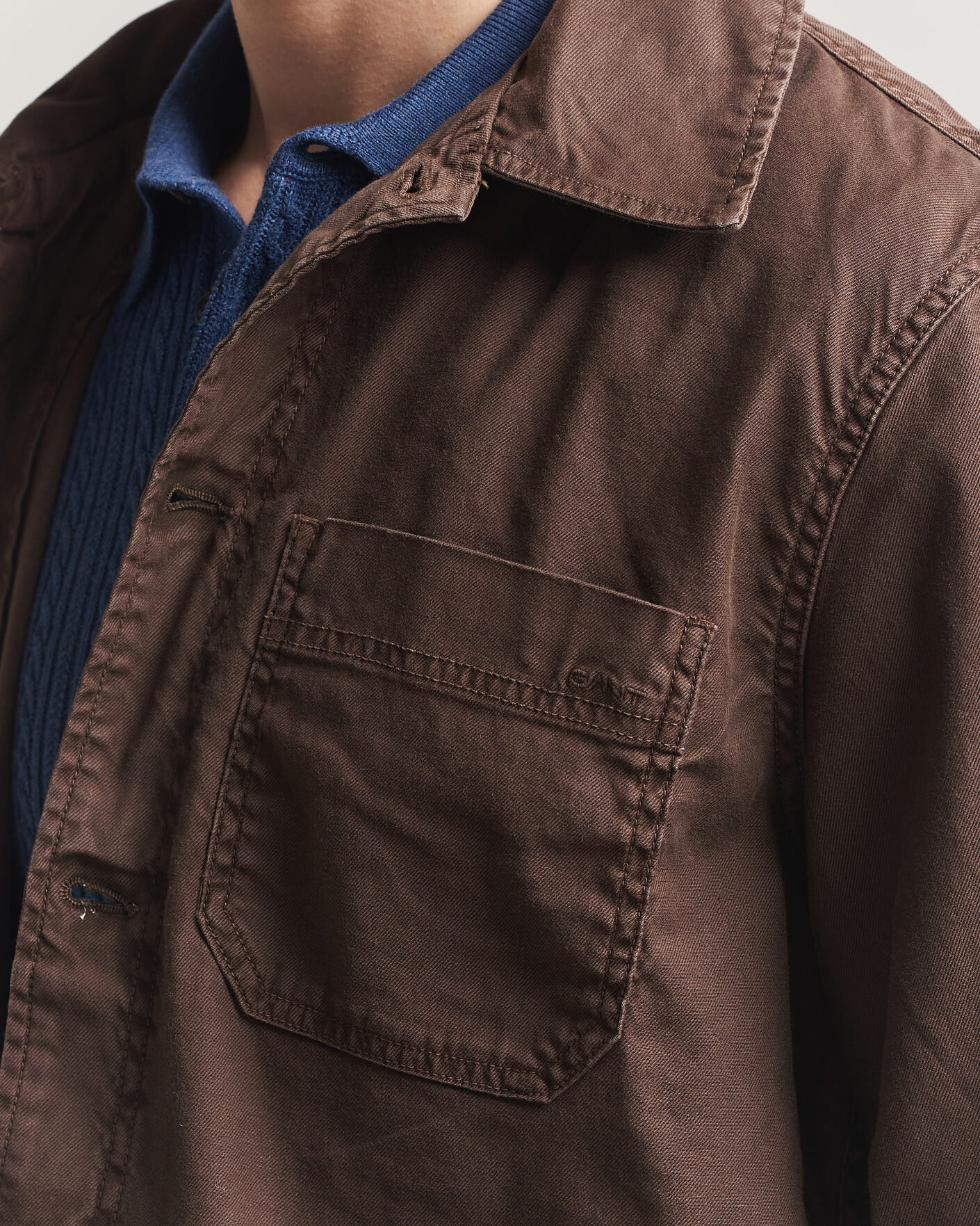 Herren | Hemden | GANT | Regular Fit Cotton/Linen Overshirt Rich Brown
