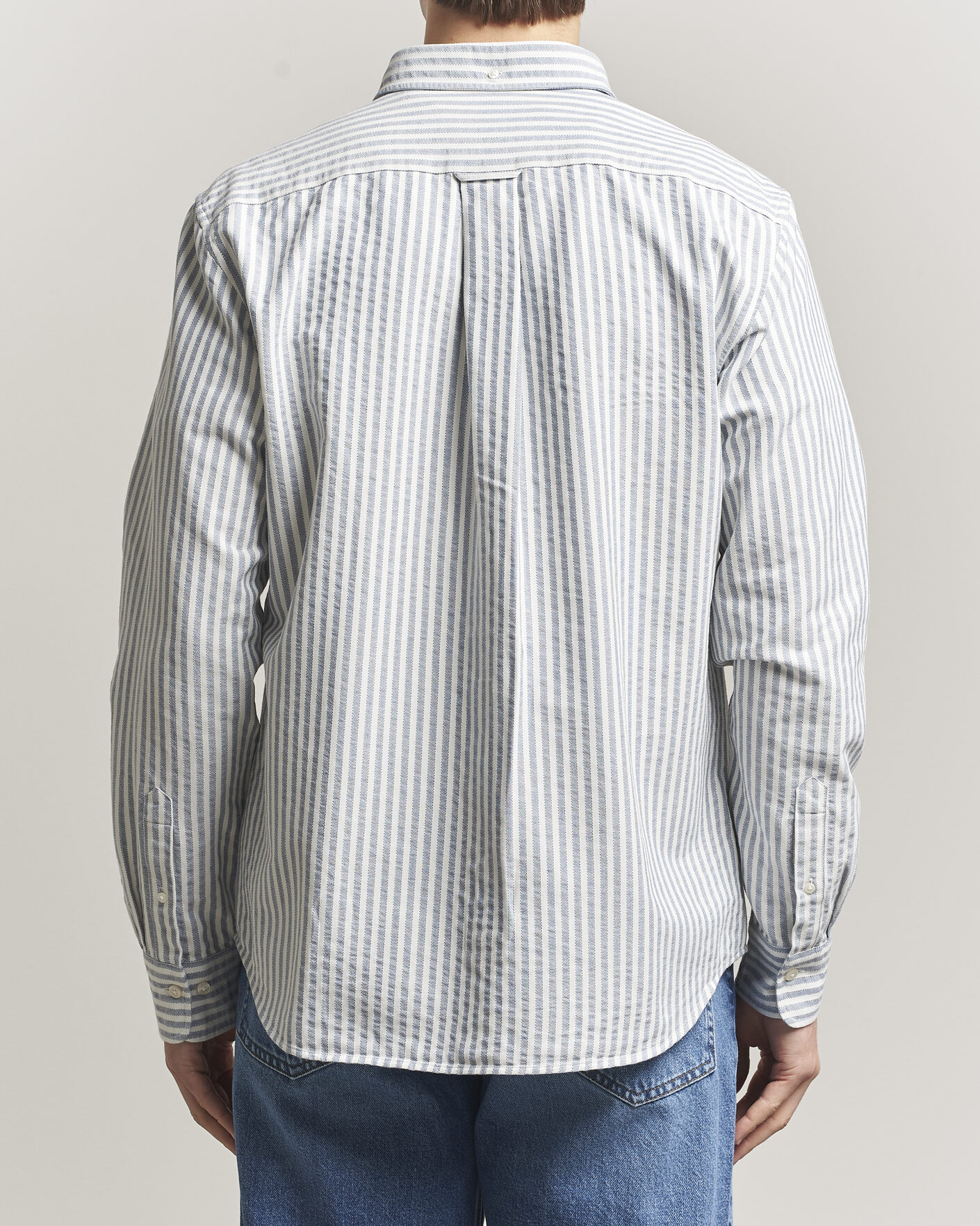 Herren | Hemden | Gant | Regular Fit Textured Striped Shirt Vintage Blue