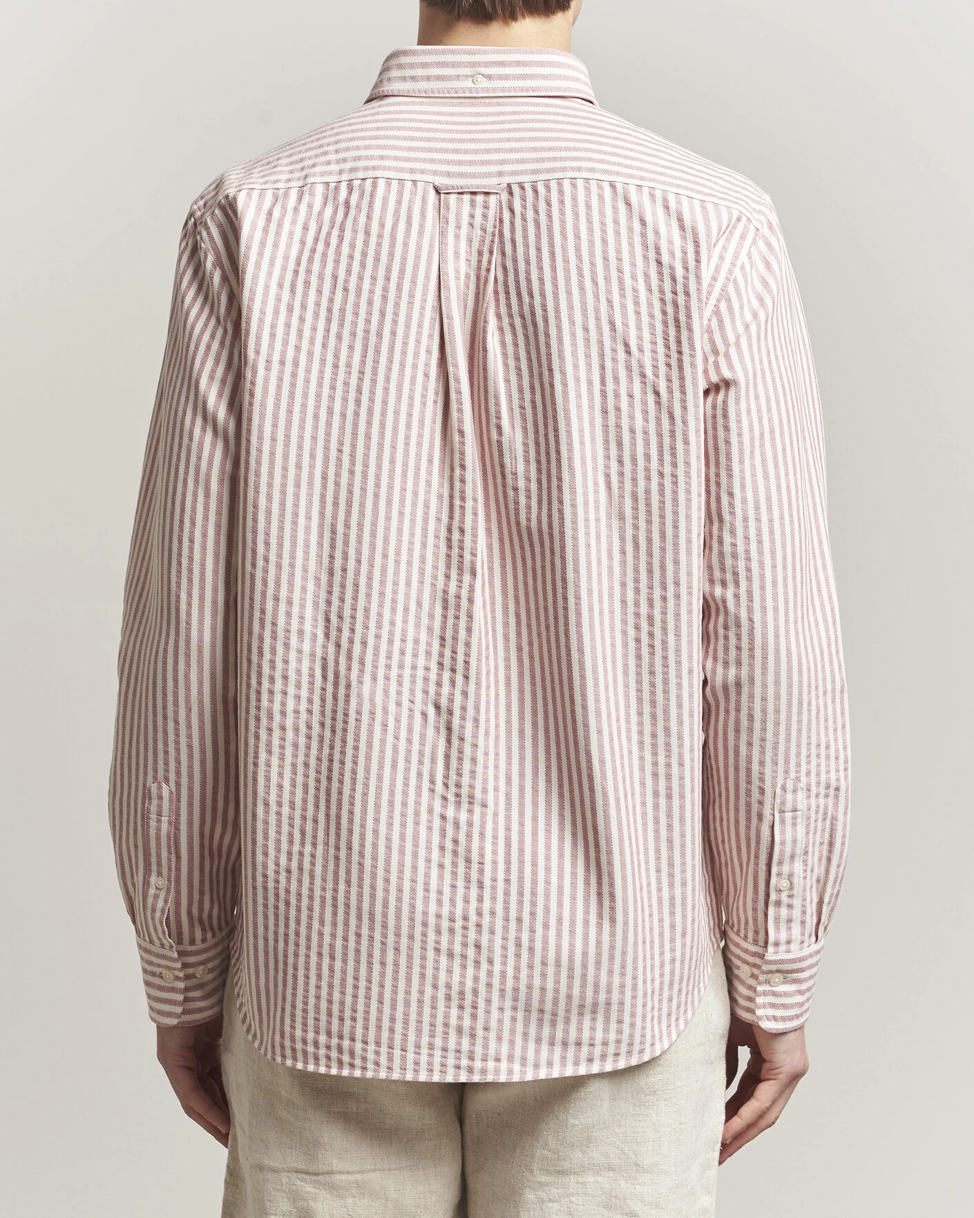 Herren | Hemden | GANT | Regular Fit Textured Striped Shirt Rose Red