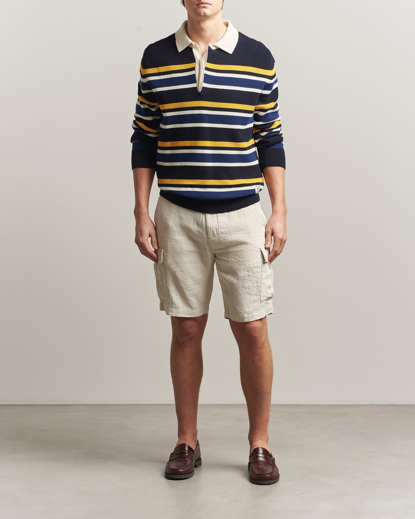 Herren | Shorts | Gant | Regular Fit Linen Cargo Shorts Sand