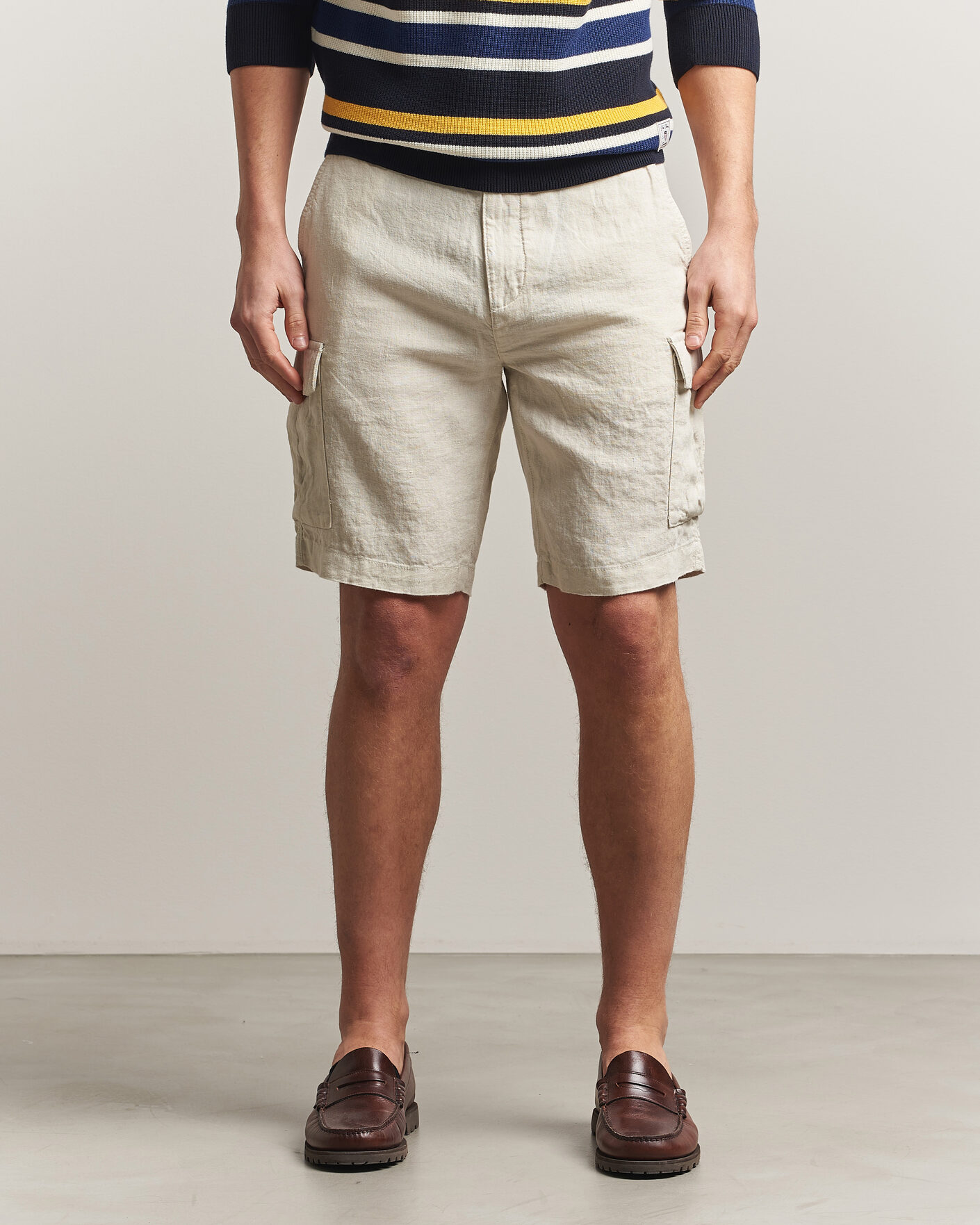 Herren | Shorts | Gant | Regular Fit Linen Cargo Shorts Sand