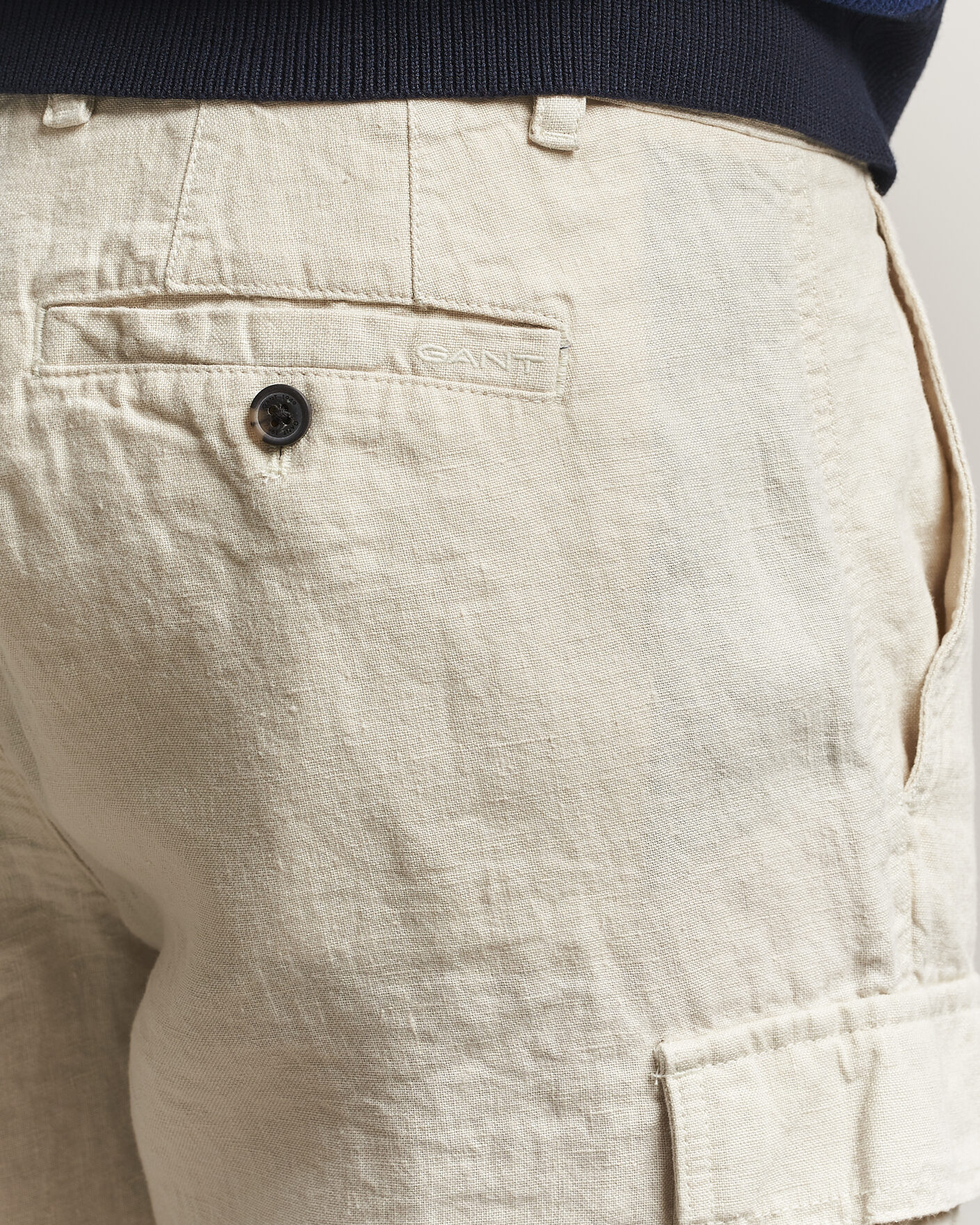 Herren | Shorts | Gant | Regular Fit Linen Cargo Shorts Sand