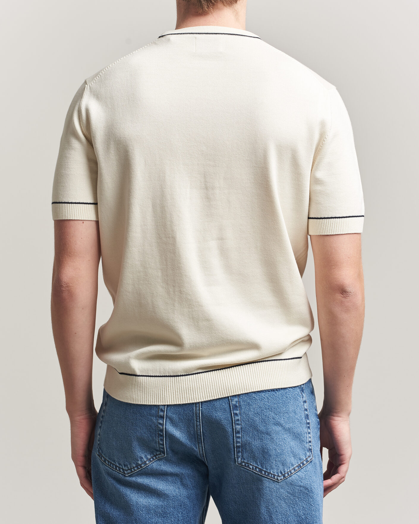 Herren | T-Shirts | Gant | Cotton/Model Knitted T-Shirt Cream
