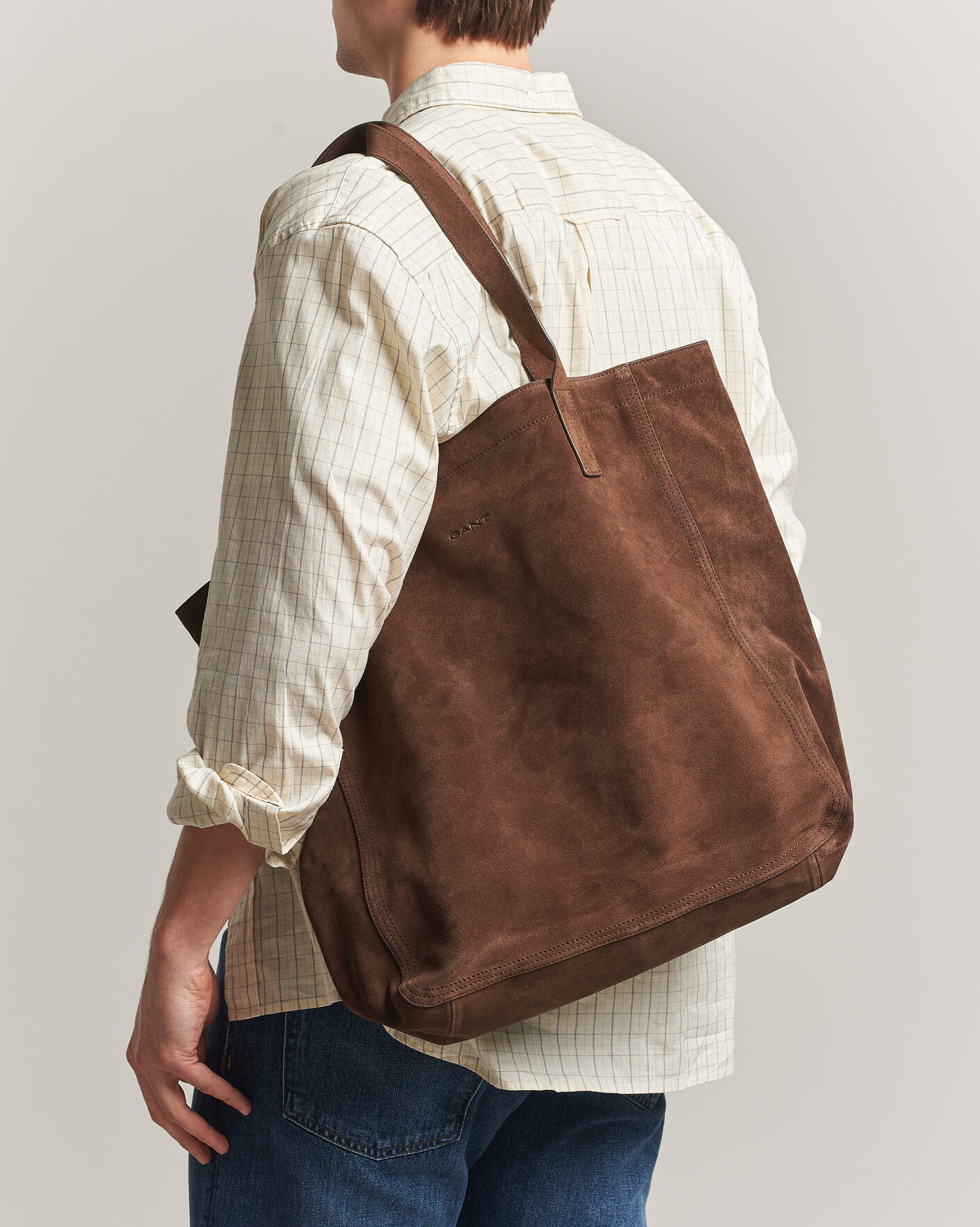 Herren | Taschen | Gant | Suede Tote Bag Mahogany Brown
