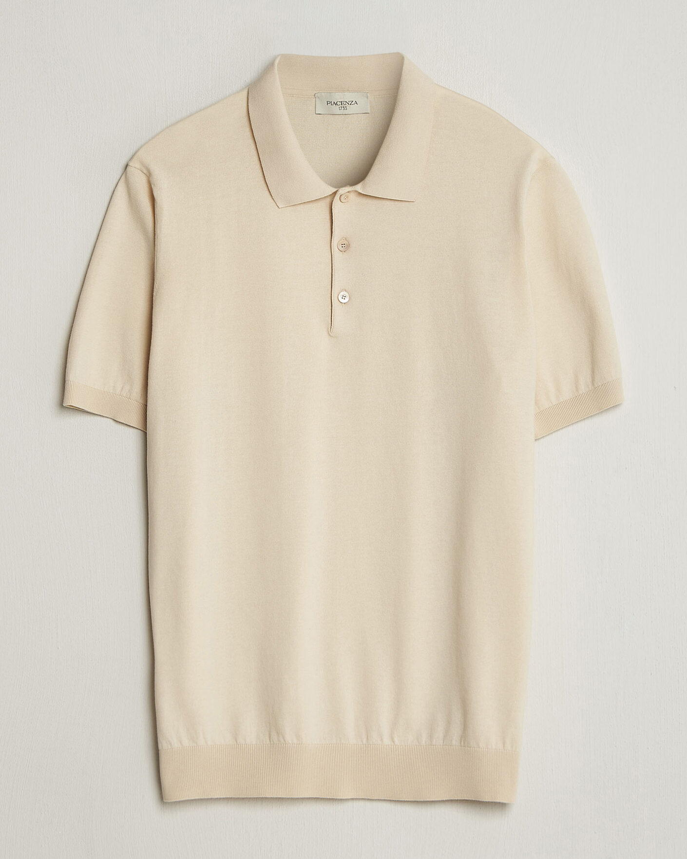 Herren | Poloshirts | Piacenza Cashmere | Short Sleeve Knitted Polo Off White