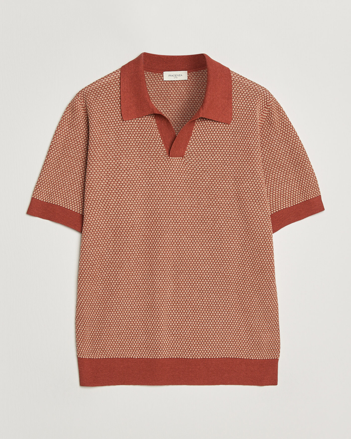 Herren | Poloshirts | Piacenza Cashmere | Silk/Linen Honeycomb Knitted Polo Red