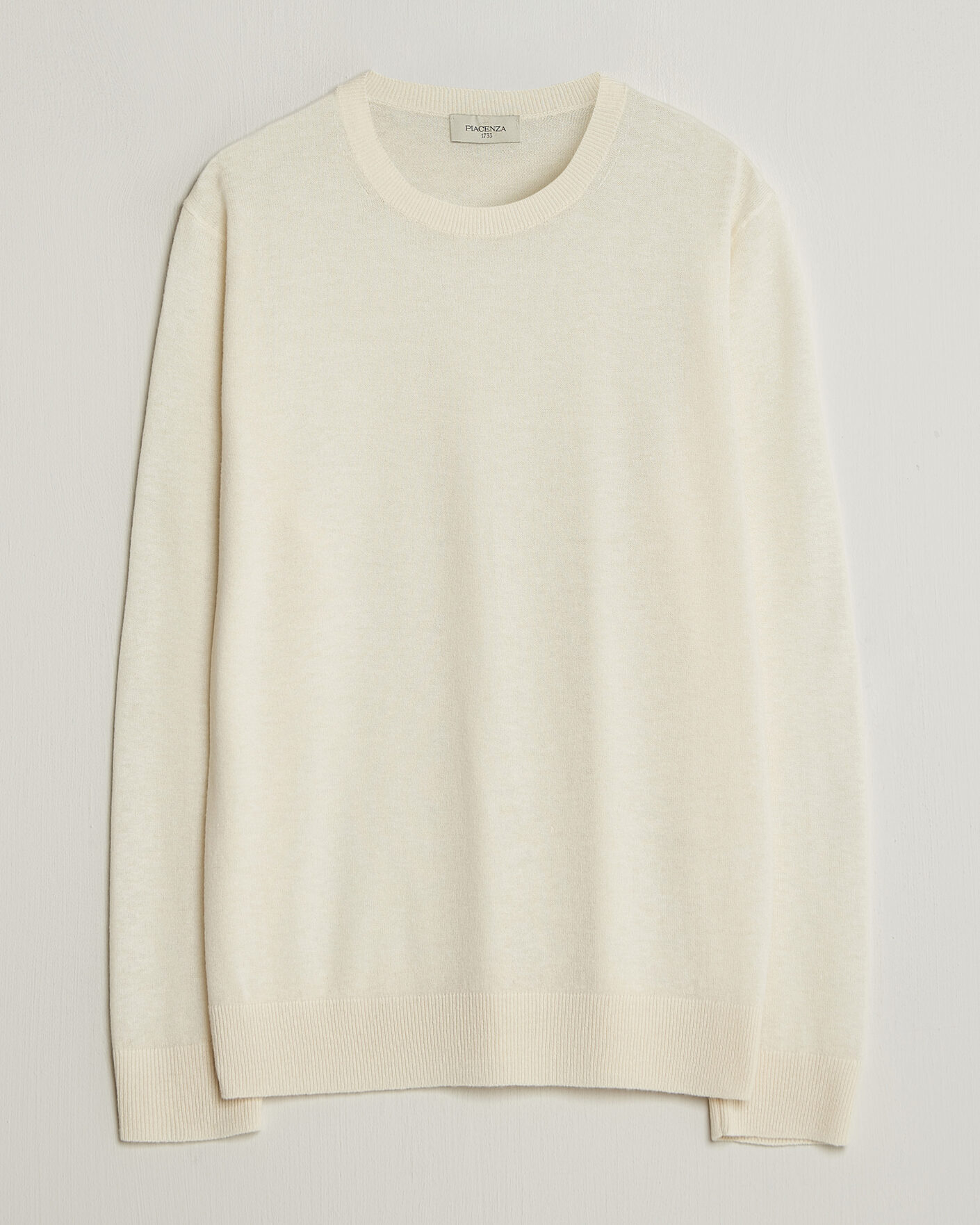 Herren | Pullover | Piacenza Cashmere | Soft Silk/Cashmere Crew Neck Off White