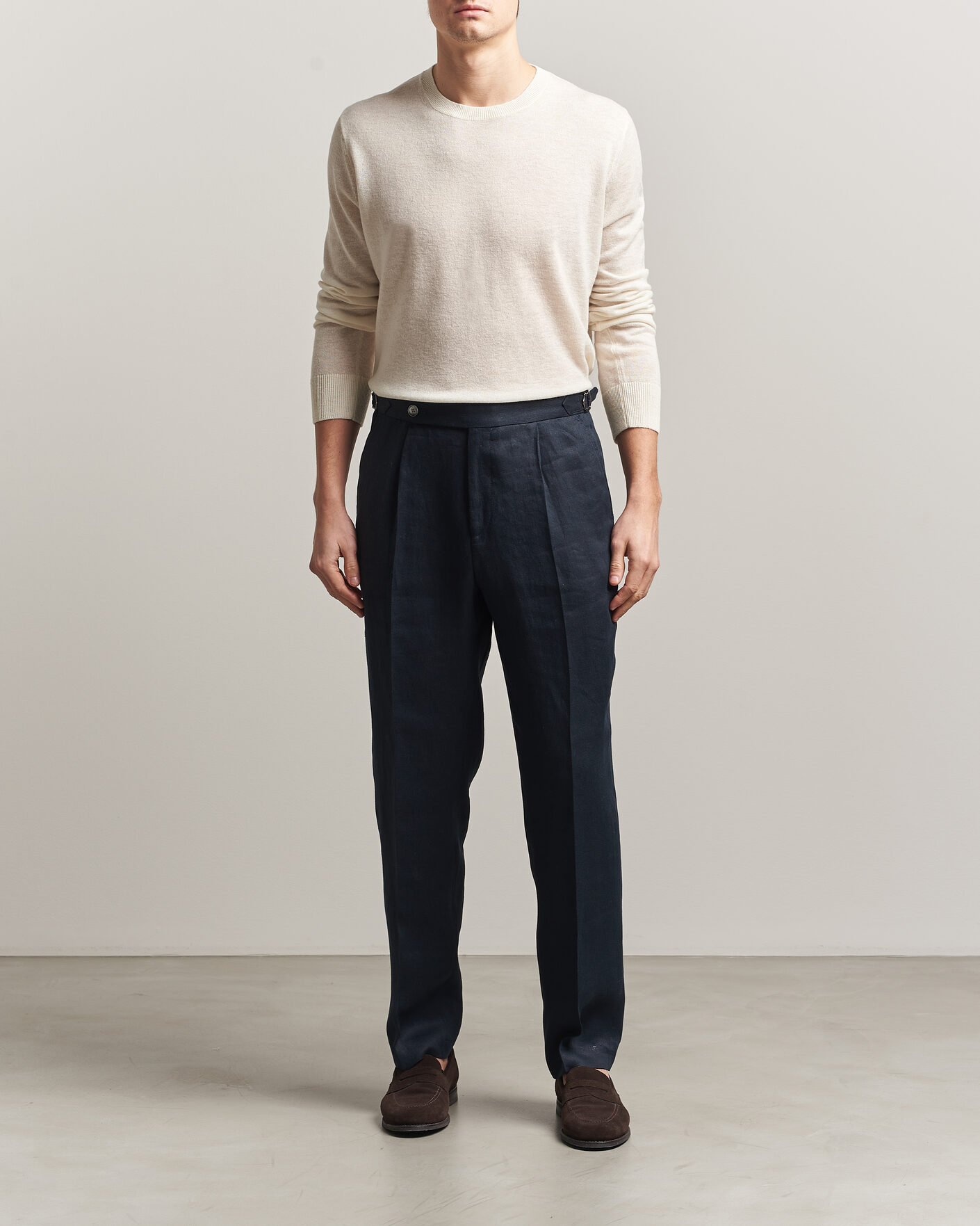 Herren | Pullover | Piacenza Cashmere | Soft Silk/Cashmere Crew Neck Off White