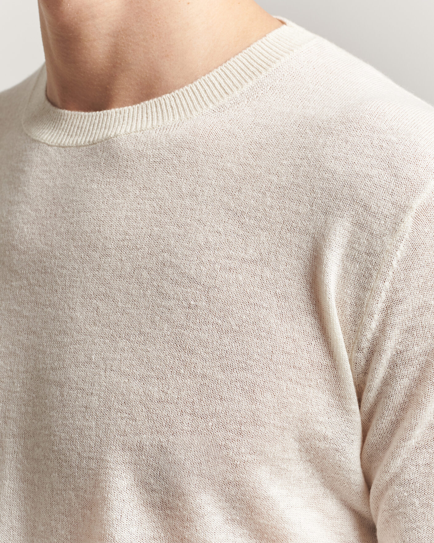 Herren | Pullover | Piacenza Cashmere | Soft Silk/Cashmere Crew Neck Off White