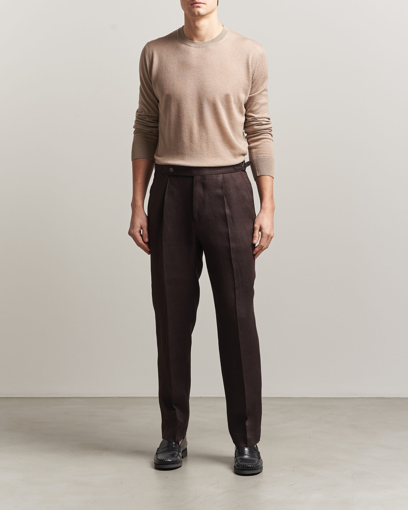 Herren | Pullover | Piacenza Cashmere | Soft Silk/Cashmere Crew Neck Beige