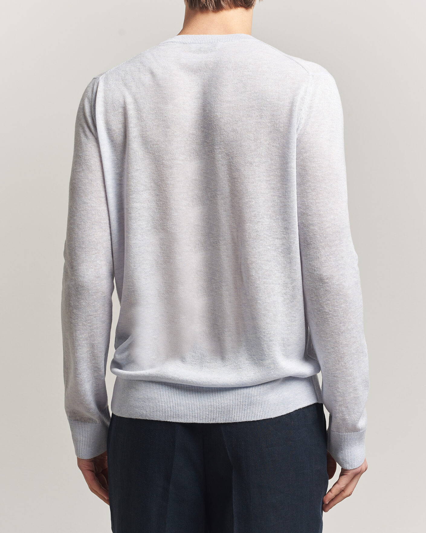 Herren | Pullover | Piacenza Cashmere | Soft Silk/Cashmere Crew Neck  Sky Blue