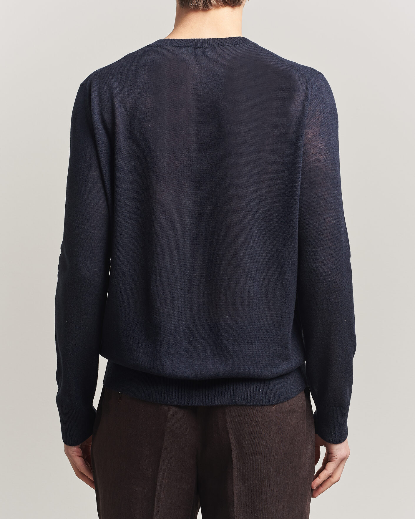 Herren | Pullover | Piacenza Cashmere | Soft Silk/Cashmere Crew Neck Navy