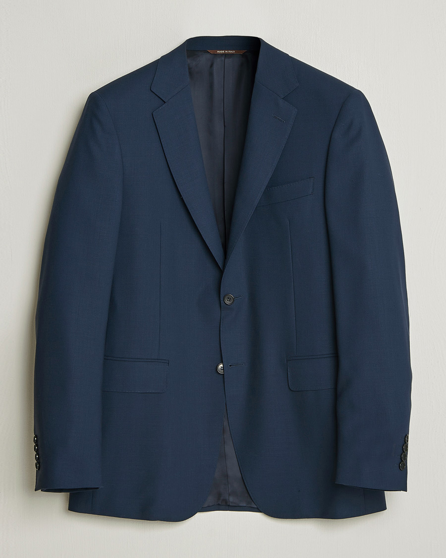 Herren | Sakkos | Canali | Travel Wool Blazer Dark Blue