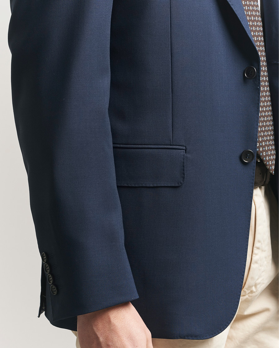 Herren | Sakkos | Canali | Travel Wool Blazer Dark Blue