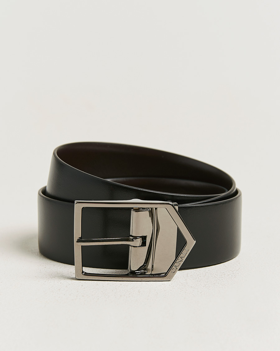 Herren | Gürtel | Canali | Reversible Leather Belt Black/Brown