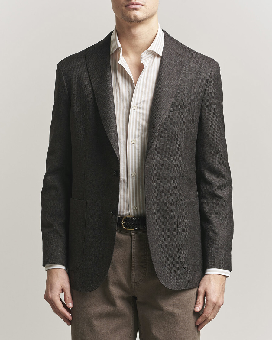 Herren | Sakkos | Boglioli | K Jacket Wool Hopsack Blazer Dark Brown