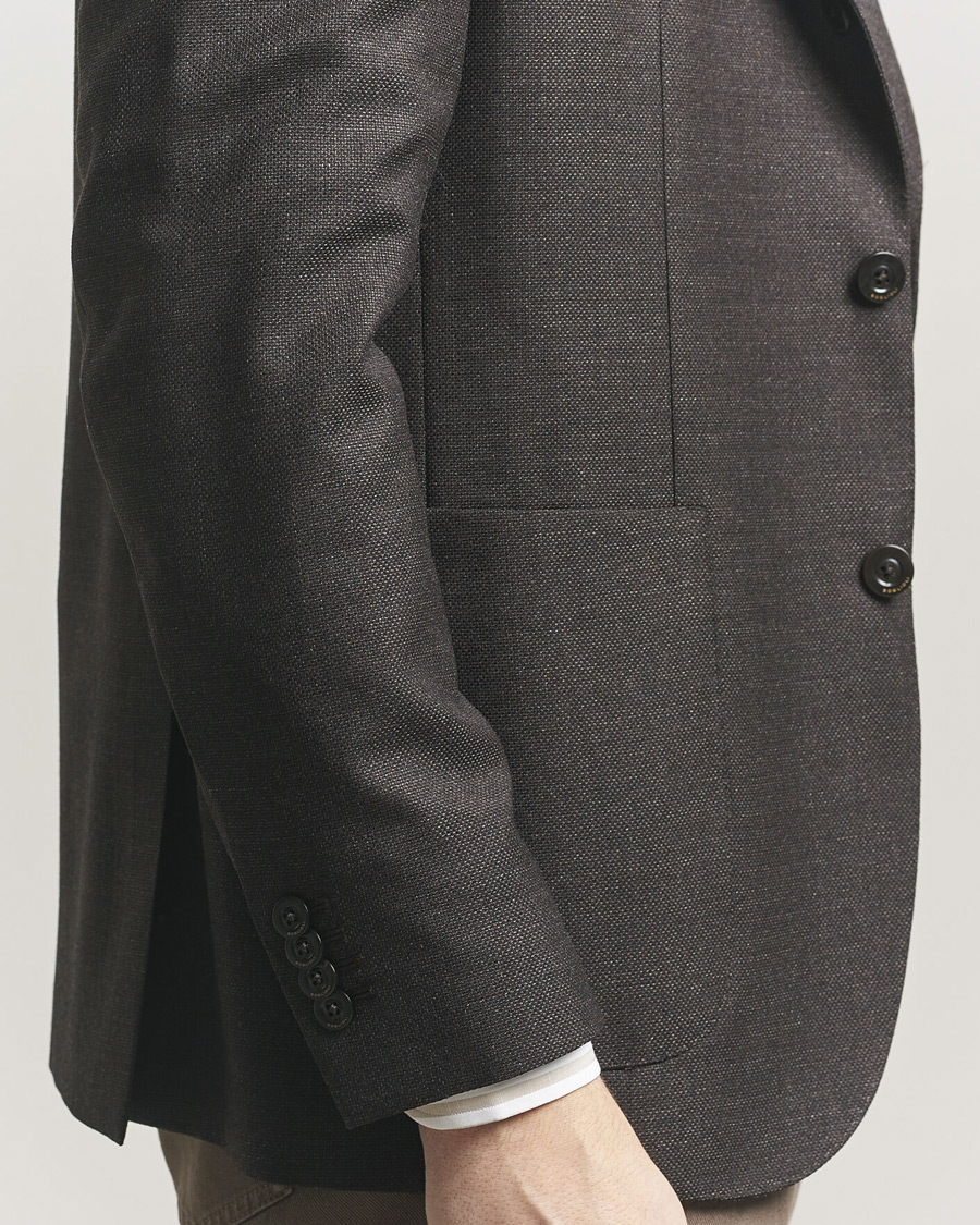 Herren | Sakkos | Boglioli | K Jacket Wool Hopsack Blazer Dark Brown