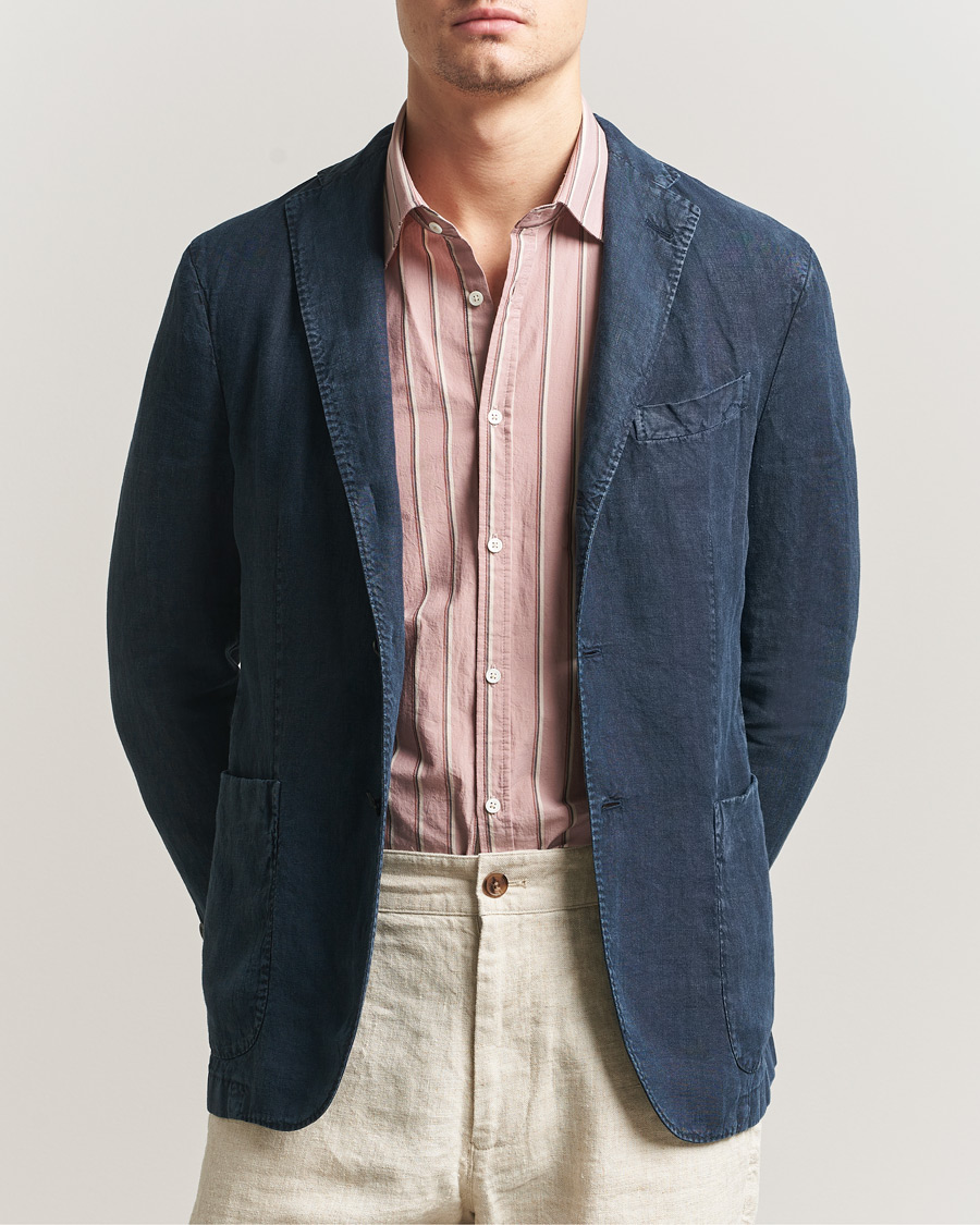 Herren | Sakkos | Boglioli | K Jacket Linen Blazer Navy