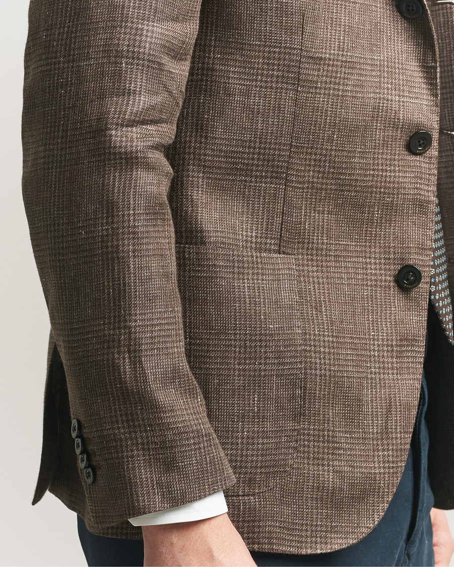 Herren | Sakkos | Boglioli | K Jacket Prince Of Wales Blazer Dark Brown