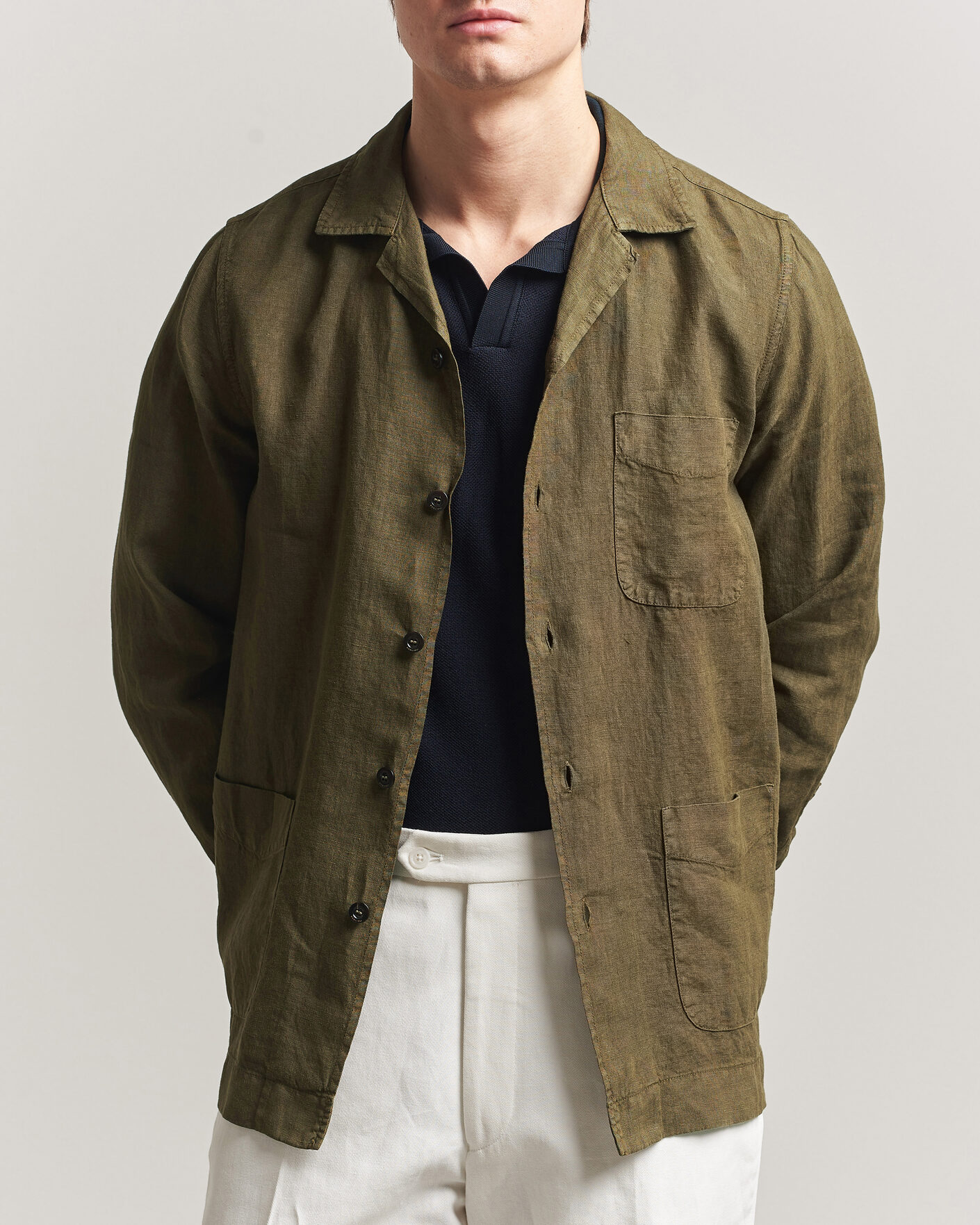 Herren | Jacken | Boglioli | Linen Painter Jacket Military
