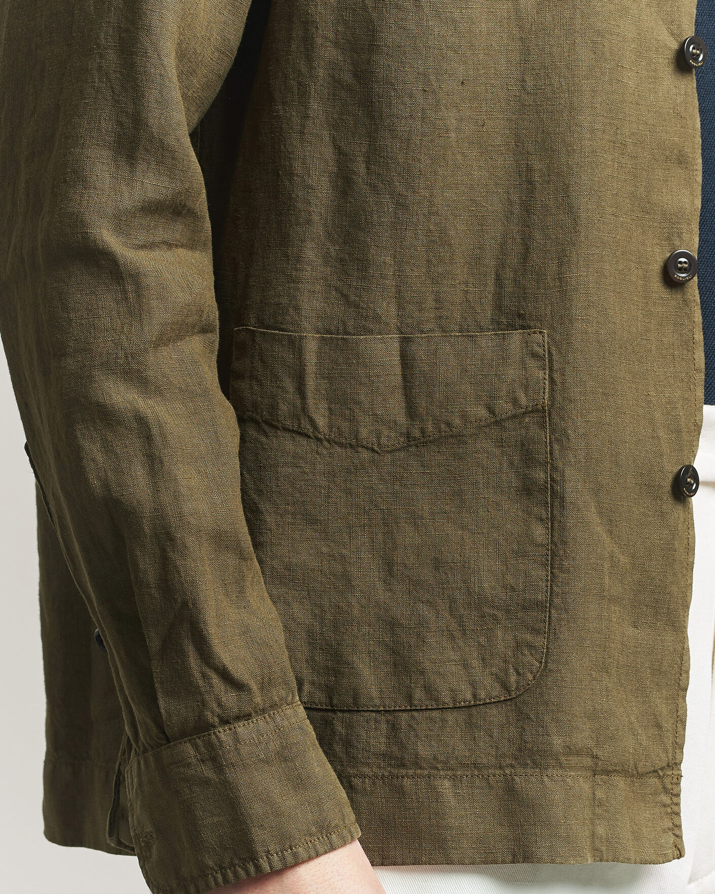 Herren | Jacken | Boglioli | Linen Painter Jacket Military