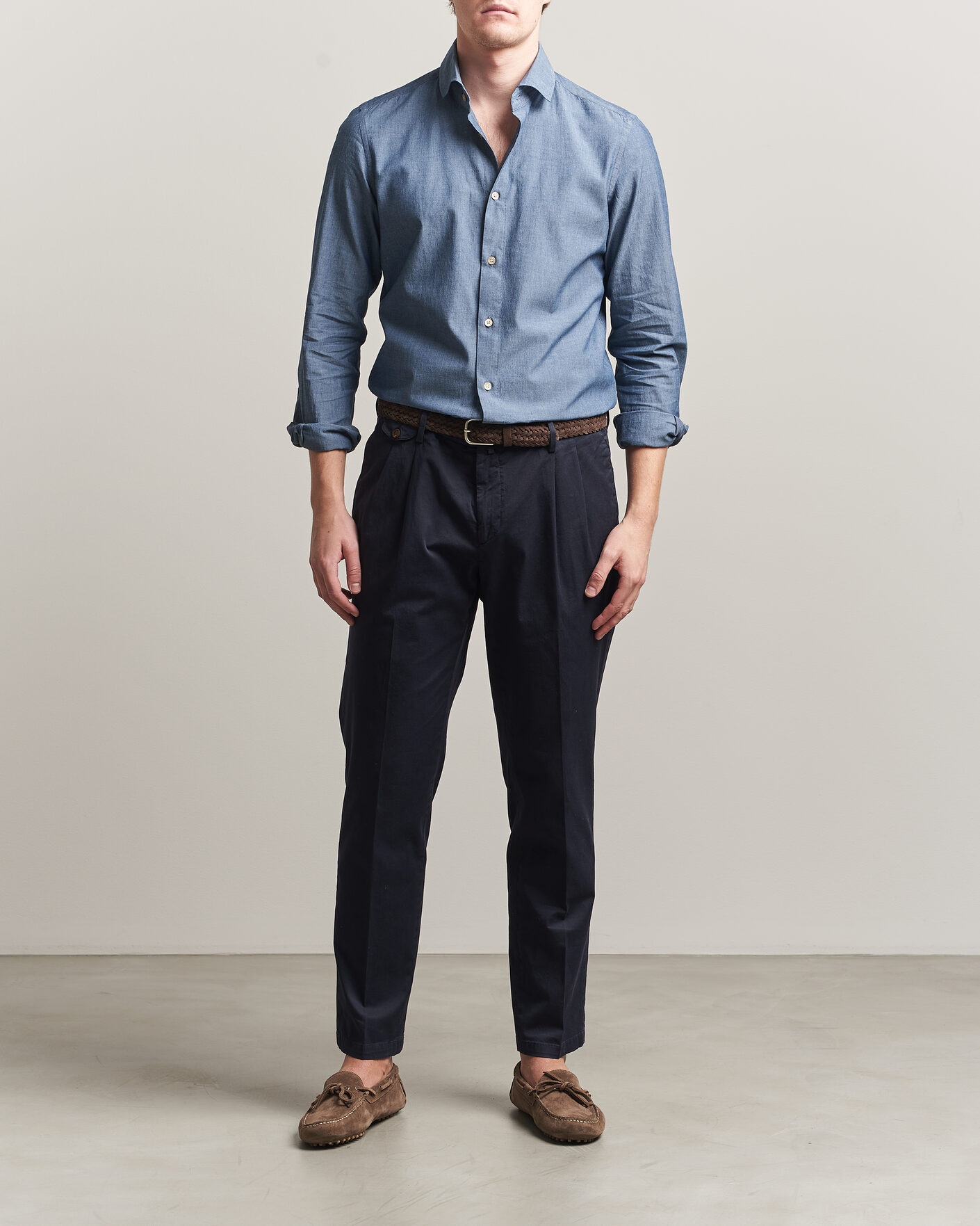 Herren | Hemden | Boglioli | Chambray Shirt Medium Blue