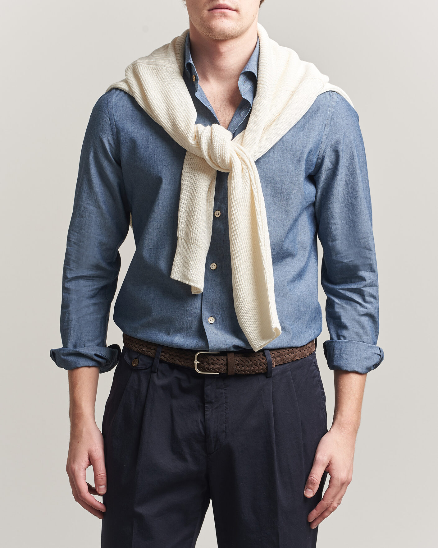 Herren | Hemden | Boglioli | Chambray Shirt Medium Blue