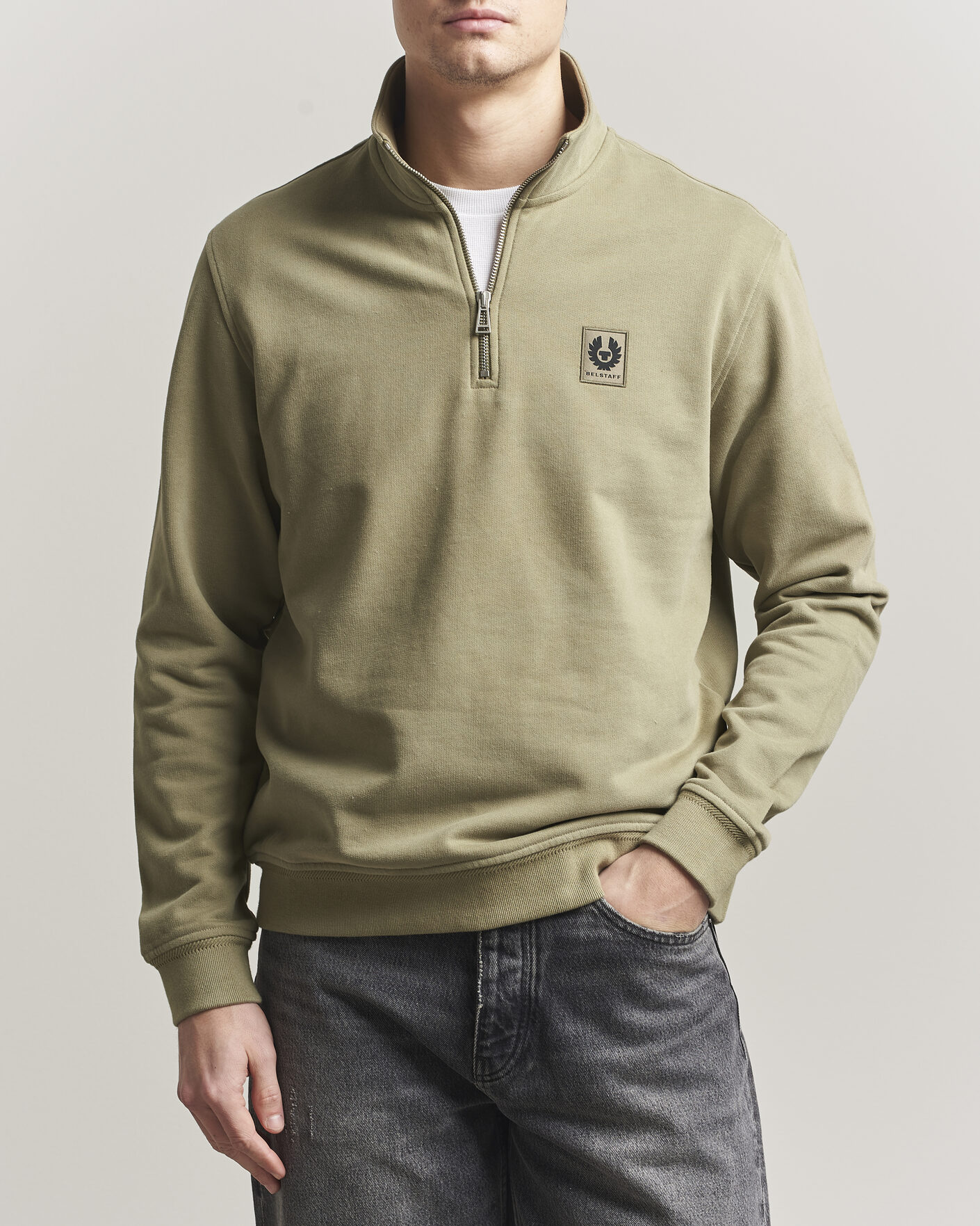 Herren | Pullover | Belstaff | Signature Half Zip Sweatshirt Fatigue Green