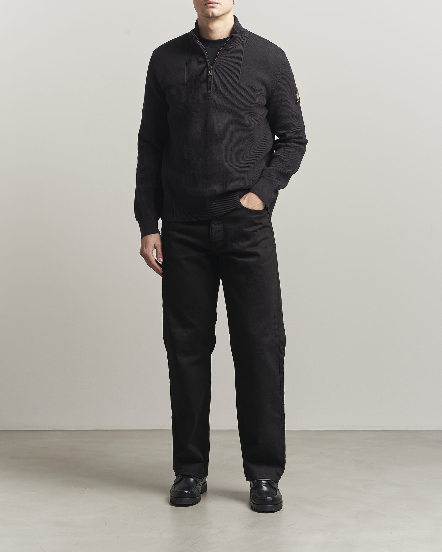 Herren | Pullover | Belstaff | Commander Half Zip Black