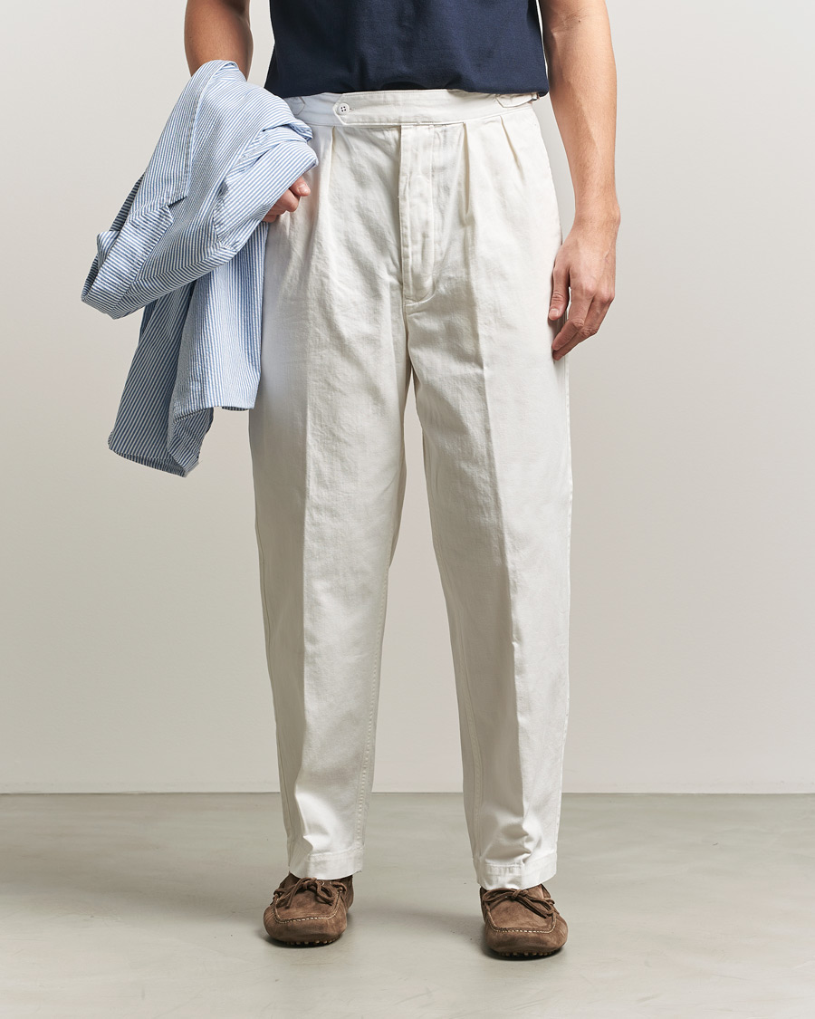 Herren | Hosen | Polo Ralph Lauren | Pleated Cotton Twill Chinos Deckwash White