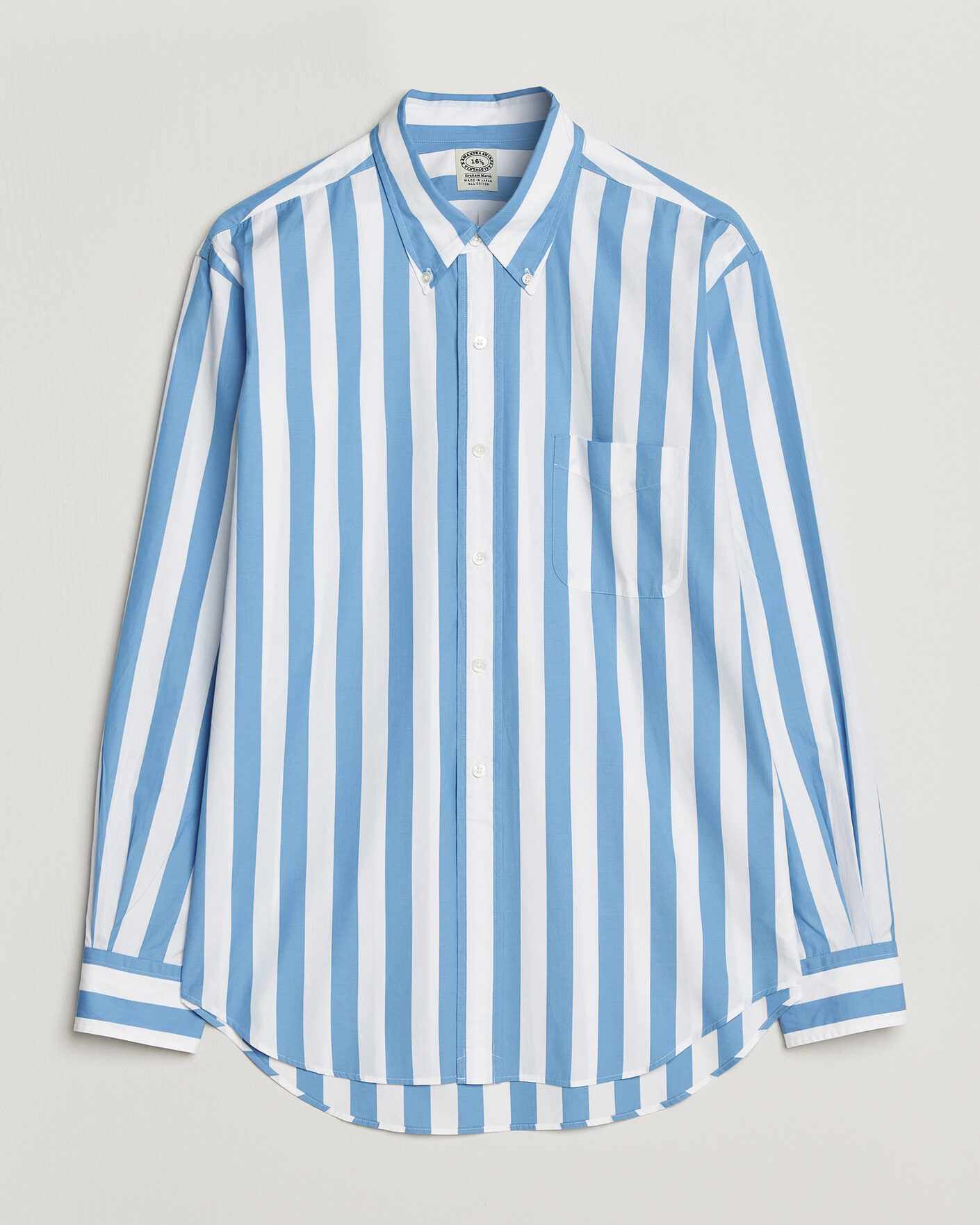 Herren | Hemden | Kamakura Shirts | Vintage Ivy Button Down Shirt Bold Blue Stripe