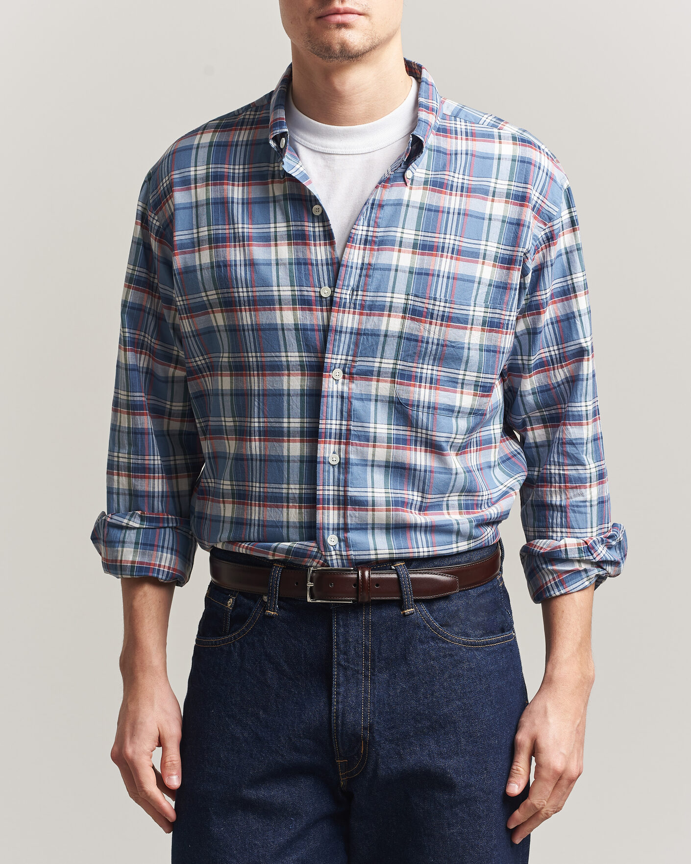 Herren | Hemden | Kamakura Shirts | Vintage Ivy Button Down Shirt Blue Madras