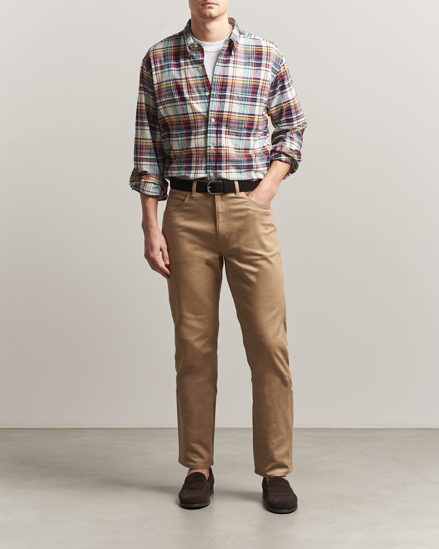 Herren | Hemden | Kamakura Shirts | Vintage Ivy Button Down Shirt Yellow Madras