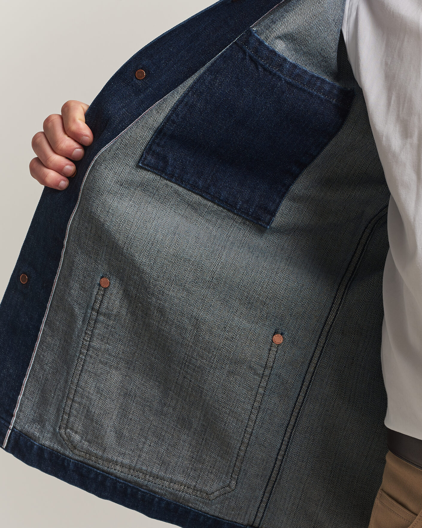 Herren | Jacken | Kamakura Shirts | French Work Jacket Dark Denim