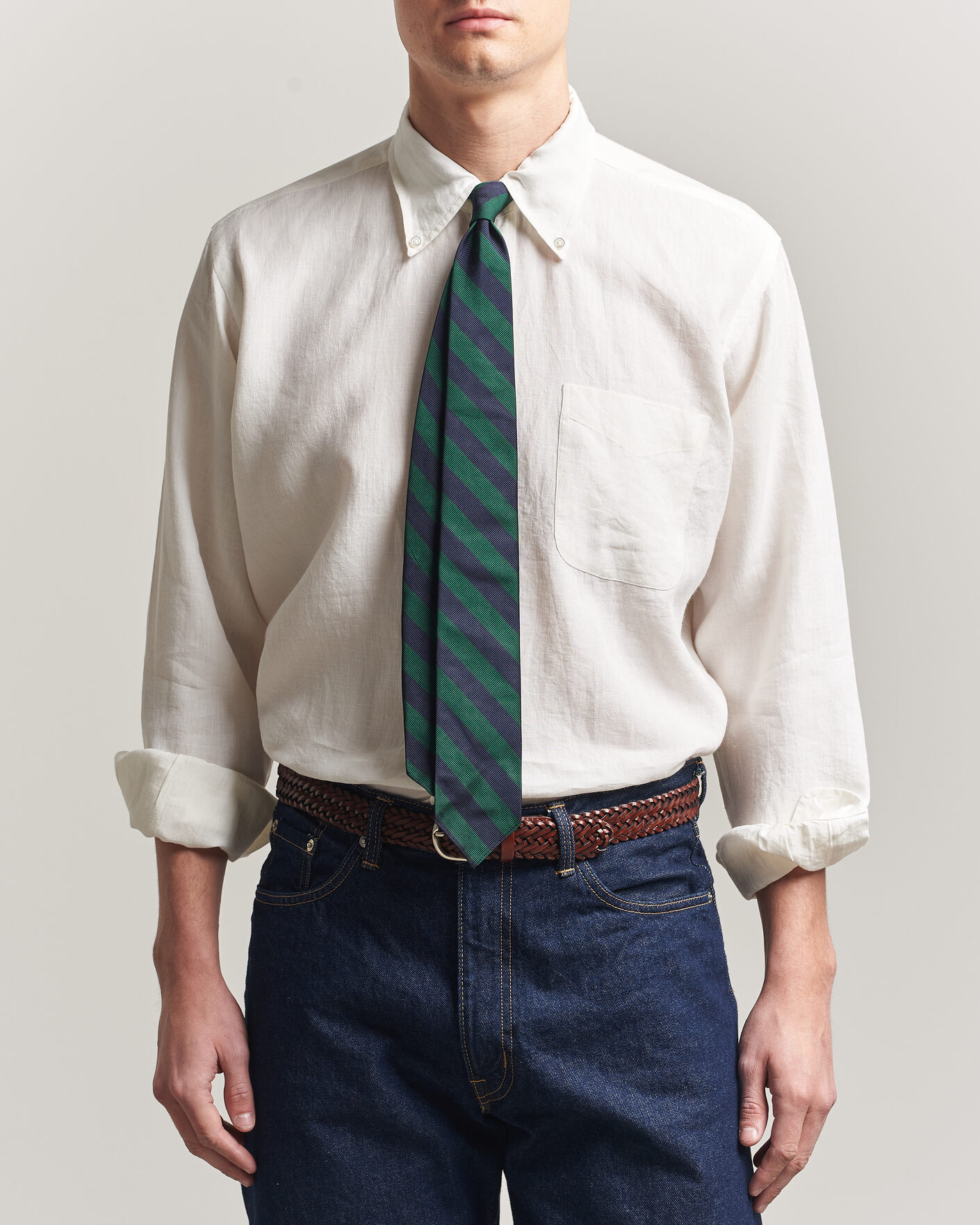 Herren | Hemden | Kamakura Shirts | Linen Ametora Shirt White