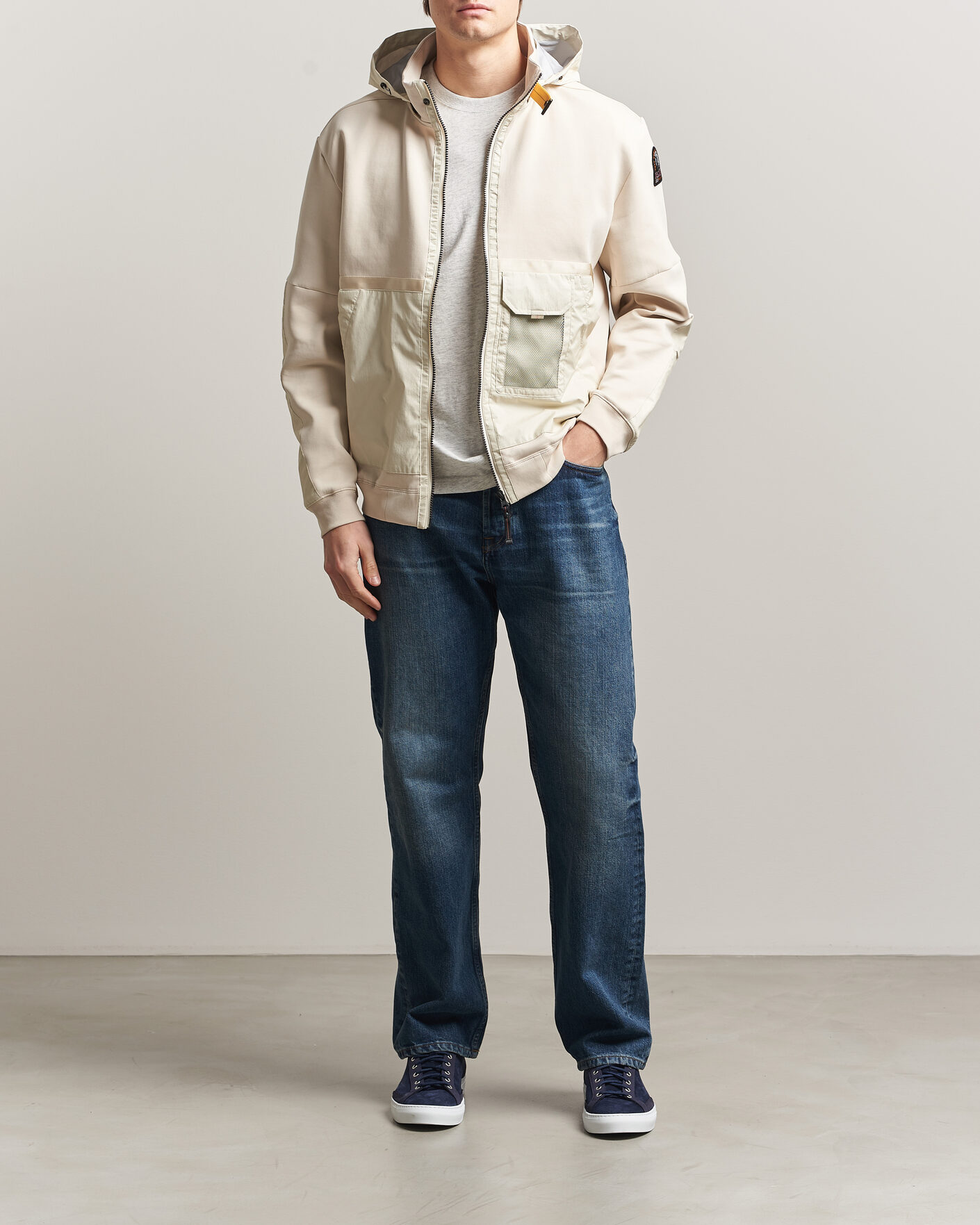 Herren | Jacken | Parajumpers | Kouga Evo Fleece Hooded Hybrid Jacket Moonbeam