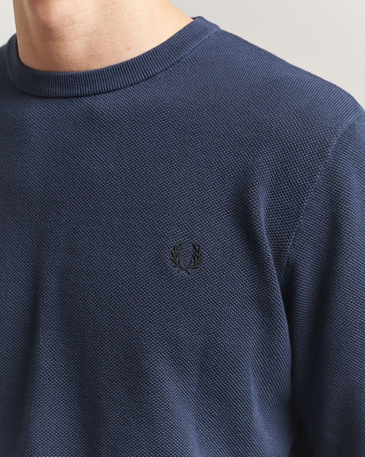 Herren | Pullover | Fred Perry | Piqué Stitched Sweater Dark Airforce