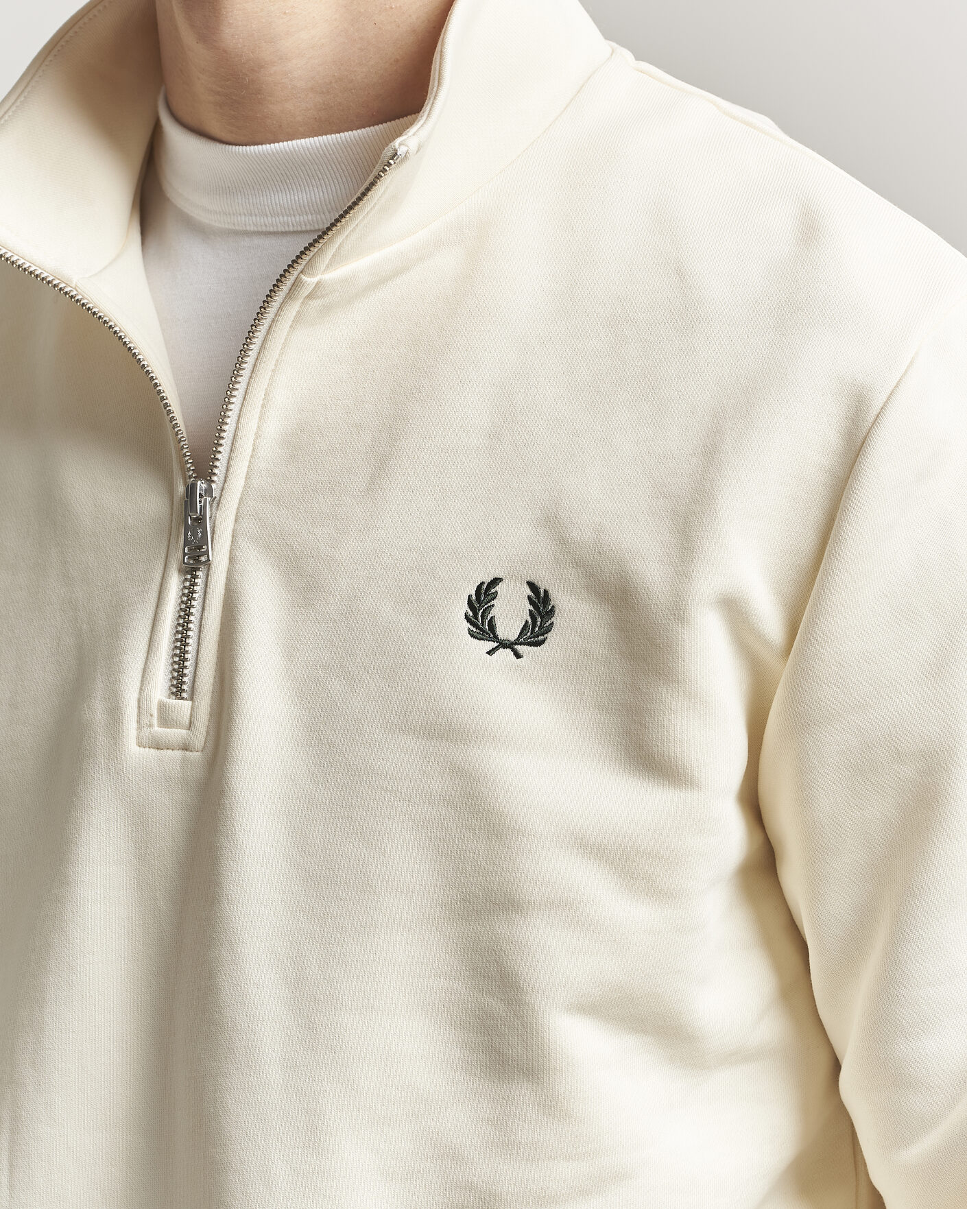 Herren | Pullover | Fred Perry | Half Zip Sweatshirt Ecru